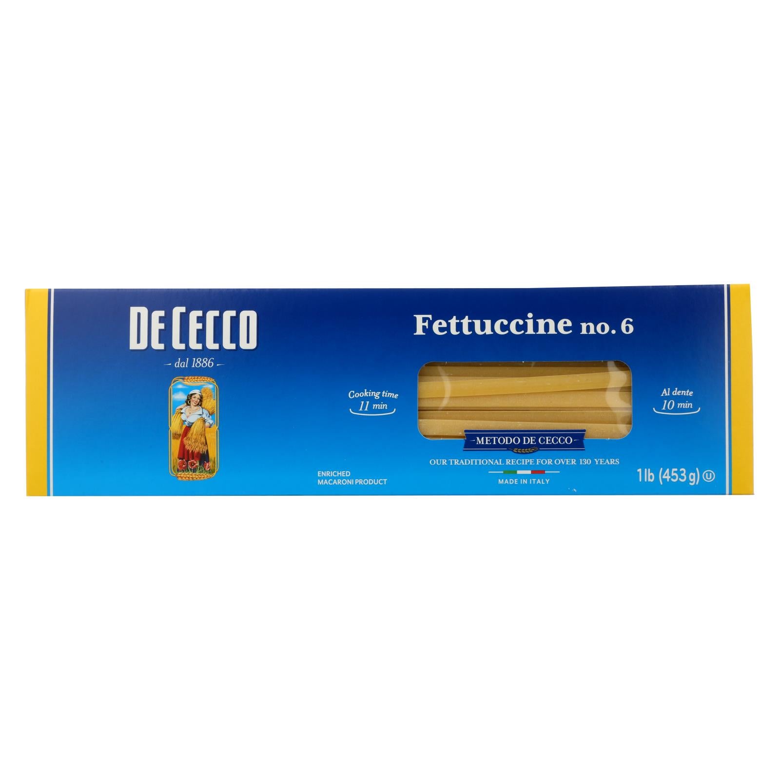 De Cecco Pasta - Fettuccine Pasta - Case Of 20 - 16 Oz. - GreatEagleInc