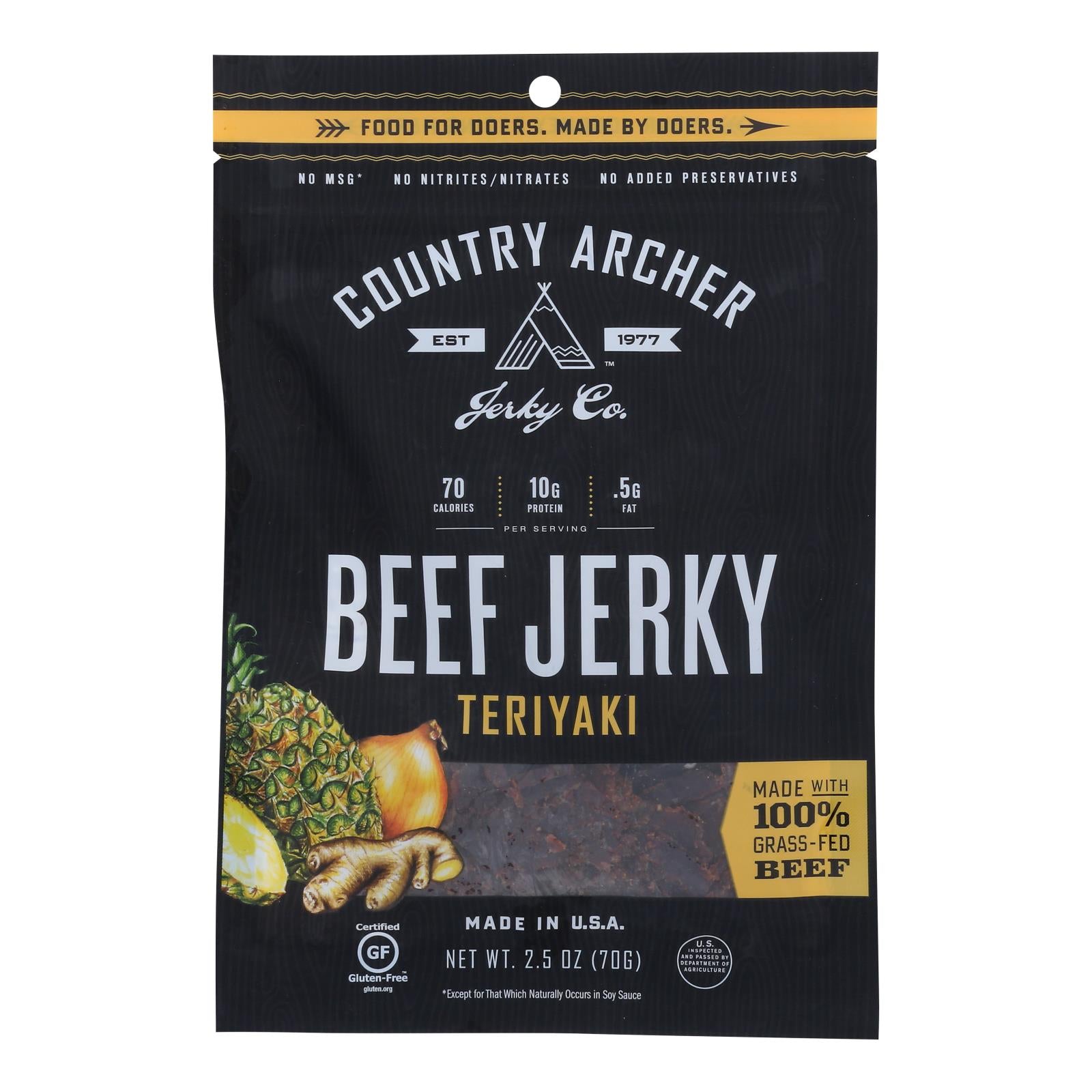 Country Archer - Jerky Beef Teriyaki - Case Of 12-2.5 Oz - GreatEagleInc