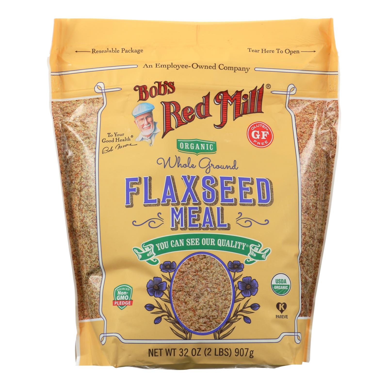 Bob's Red Mill - Organic Flaxseed Meal - Brown - Case Of 4 - 32 Oz - GreatEagleInc