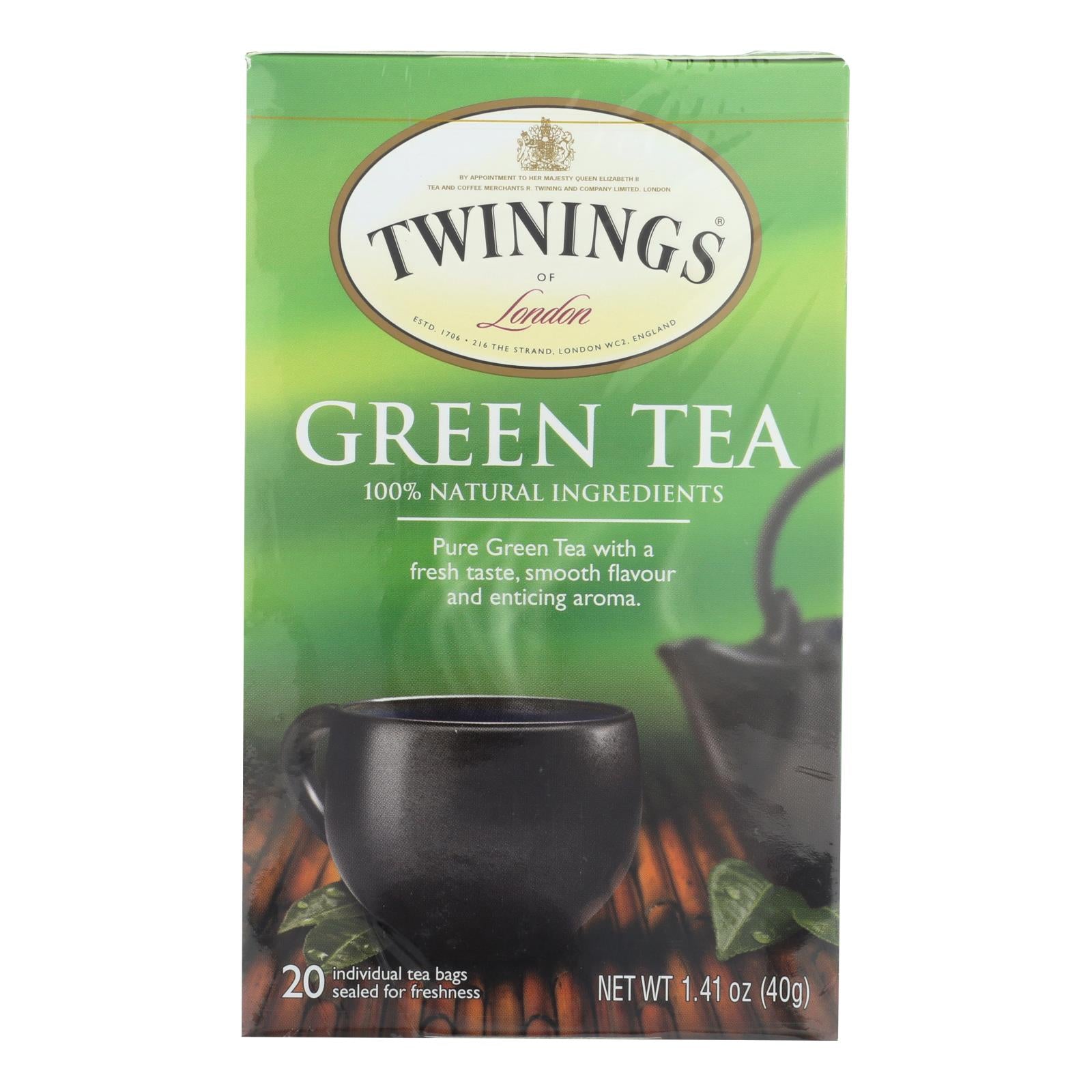 Twinings Tea Green Tea - Natural - Case Of 6 - 20 Bags - GreatEagleInc