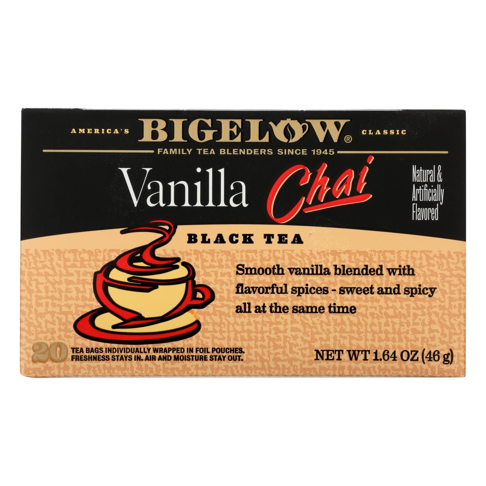 Bigelow Tea Tea - Chai Vanilla - Case Of 6 - 20 Bag - GreatEagleInc