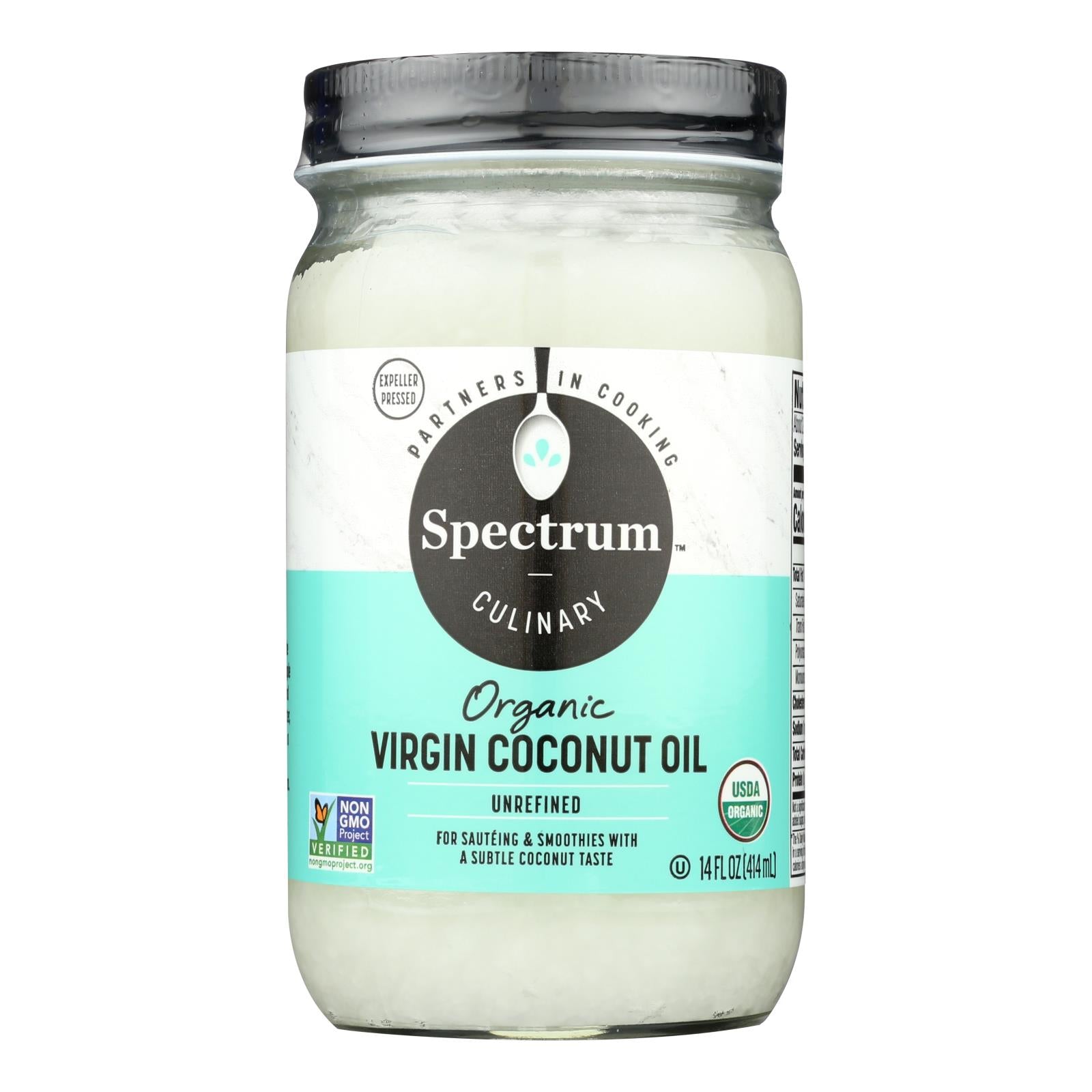 Spectrum Naturals Organic Unrefined Coconut Oil - Case Of 12 - 14 Fl Oz. - GreatEagleInc