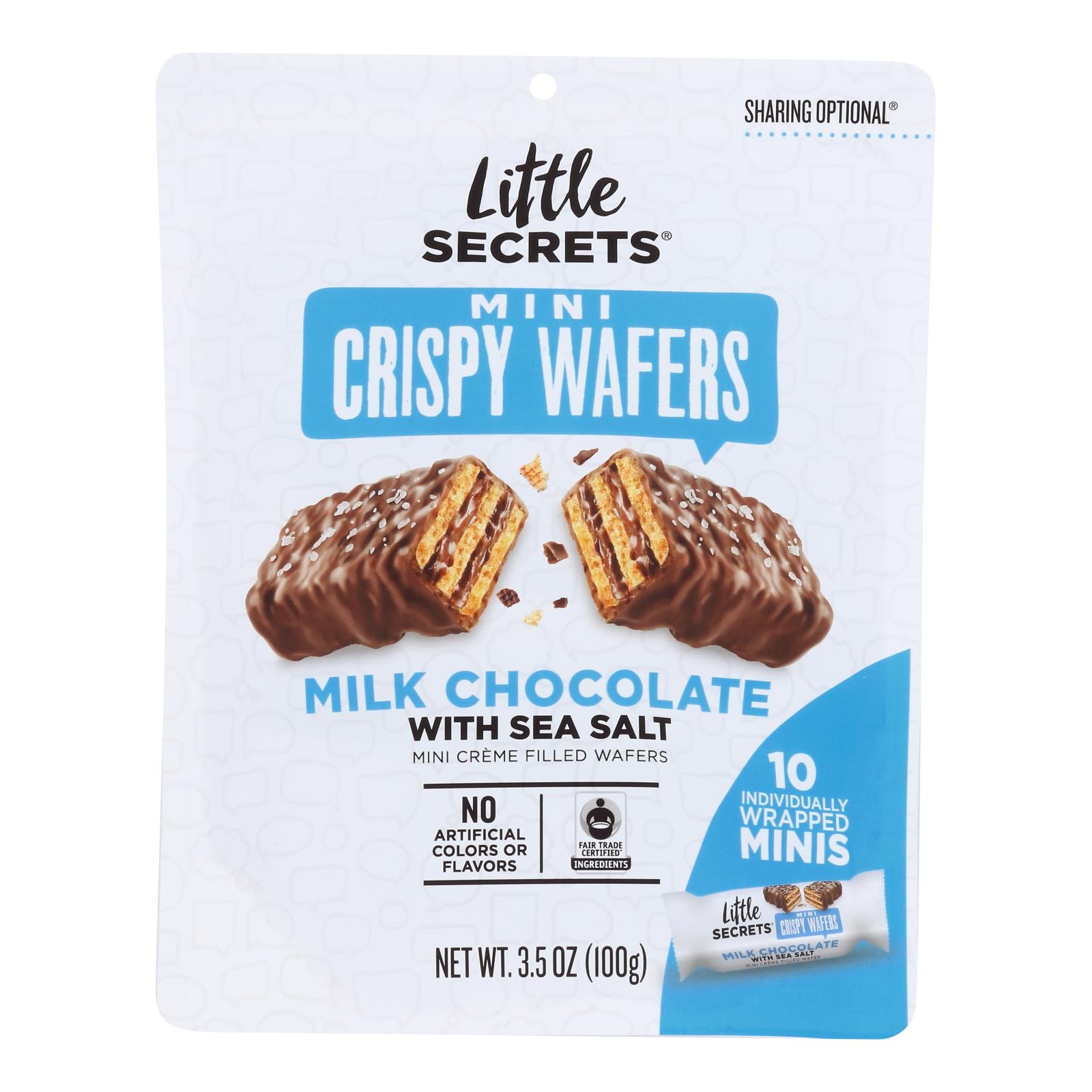 Little Secrets - Crispy Wafrs Milk Chocolate Sea Salt - Case Of 6-3.5 Oz - GreatEagleInc