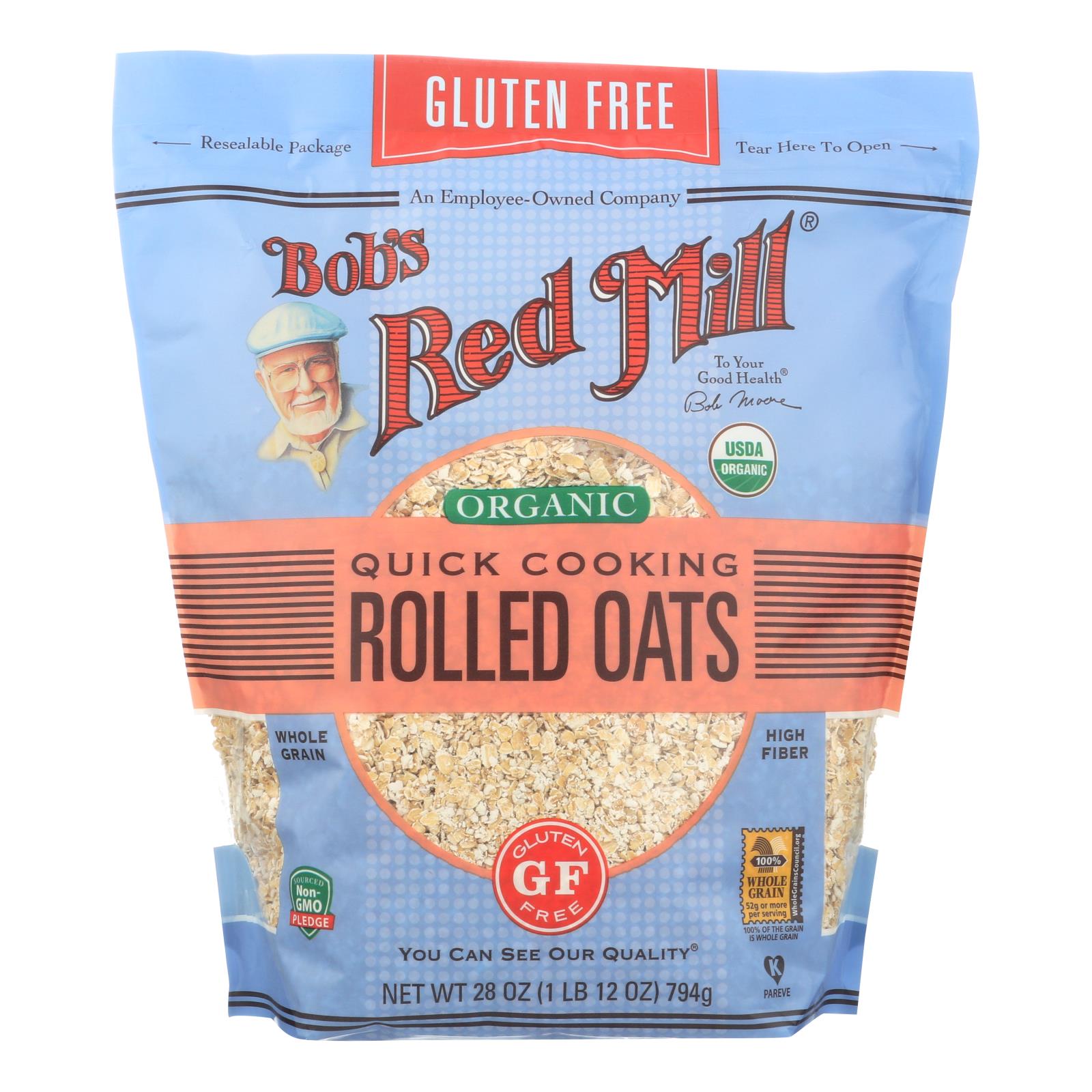 Bob's Red Mill - Organic Quick Cooking Rolled Oats - Gluten Free - Case Of 4-28 Oz - GreatEagleInc