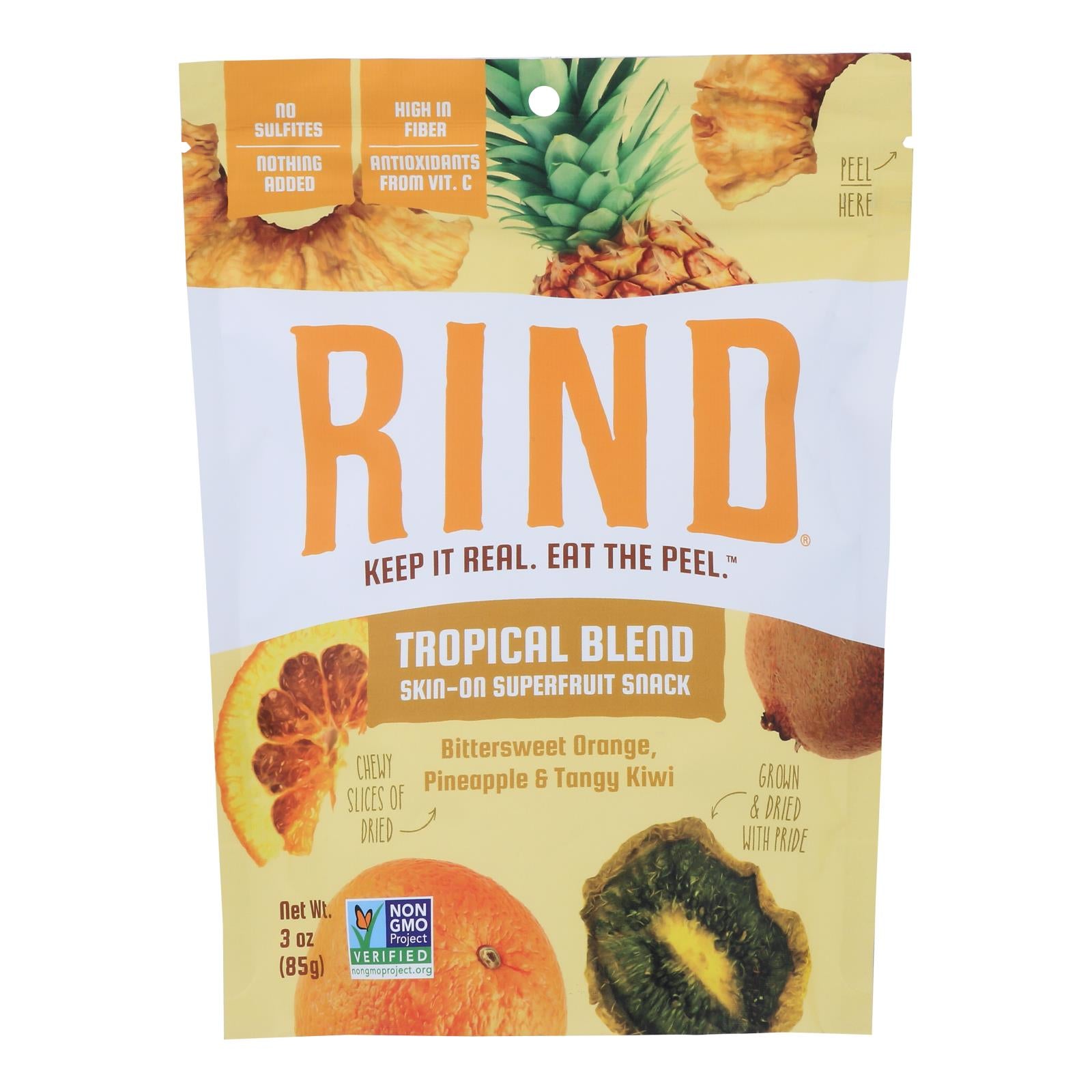 Rind Snacks - Dried Fruit Blend Tropical - Case Of 12 - 3 Oz - GreatEagleInc