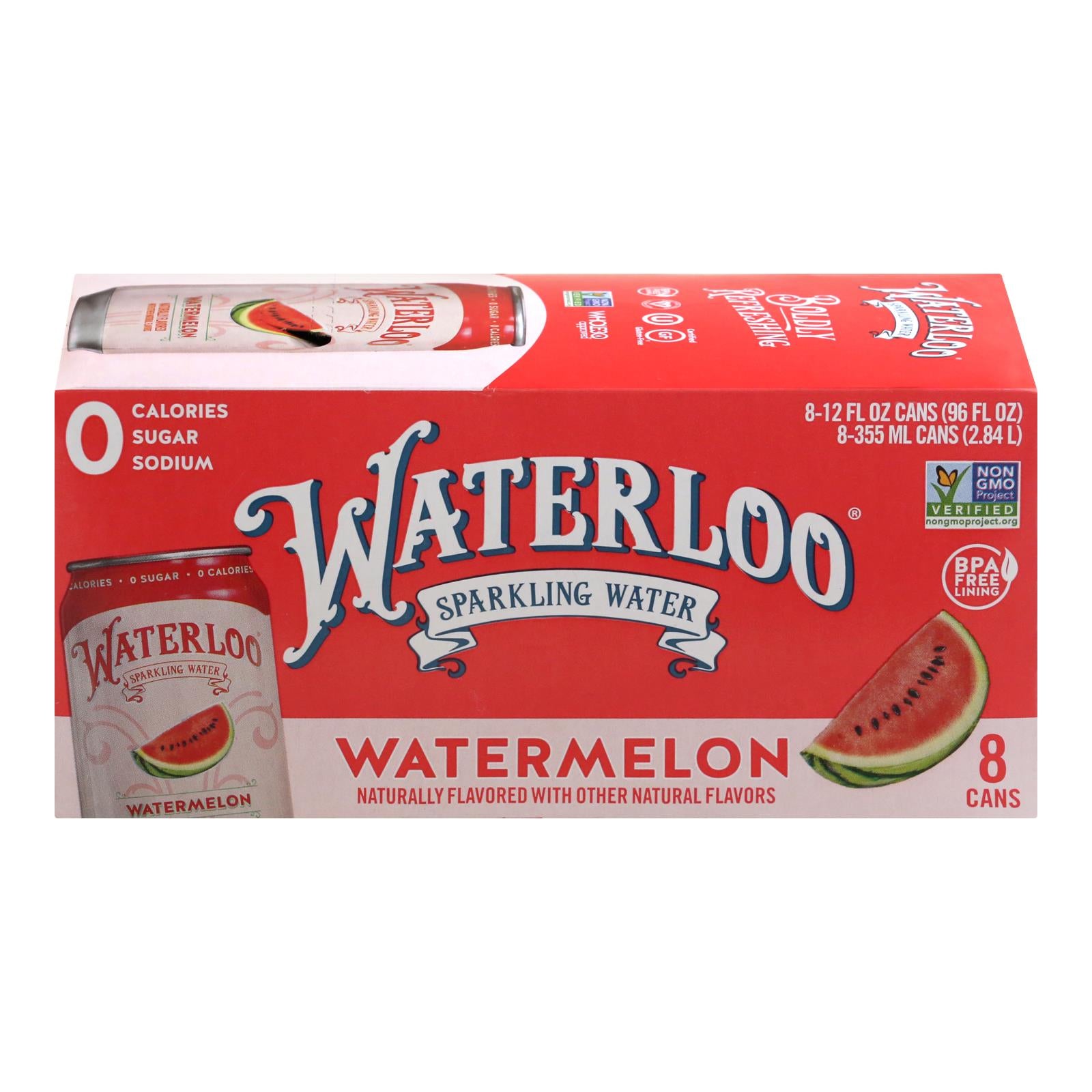 Waterloo - Sparkling Water Watermelon - Case Of 3 - 8/12 Fz - GreatEagleInc