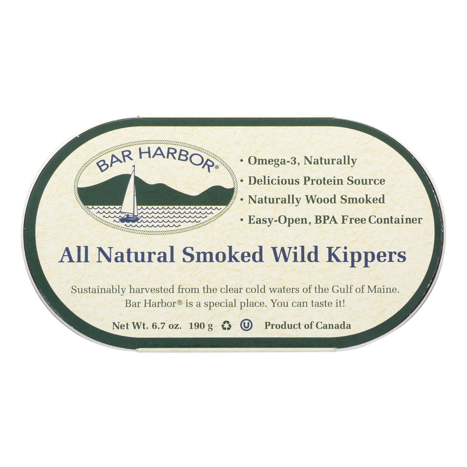 Bar Harbor - Smoked Wild Kippers - Case Of 12 - 6.7 Oz. - Eco-Friendly Home & Grocery