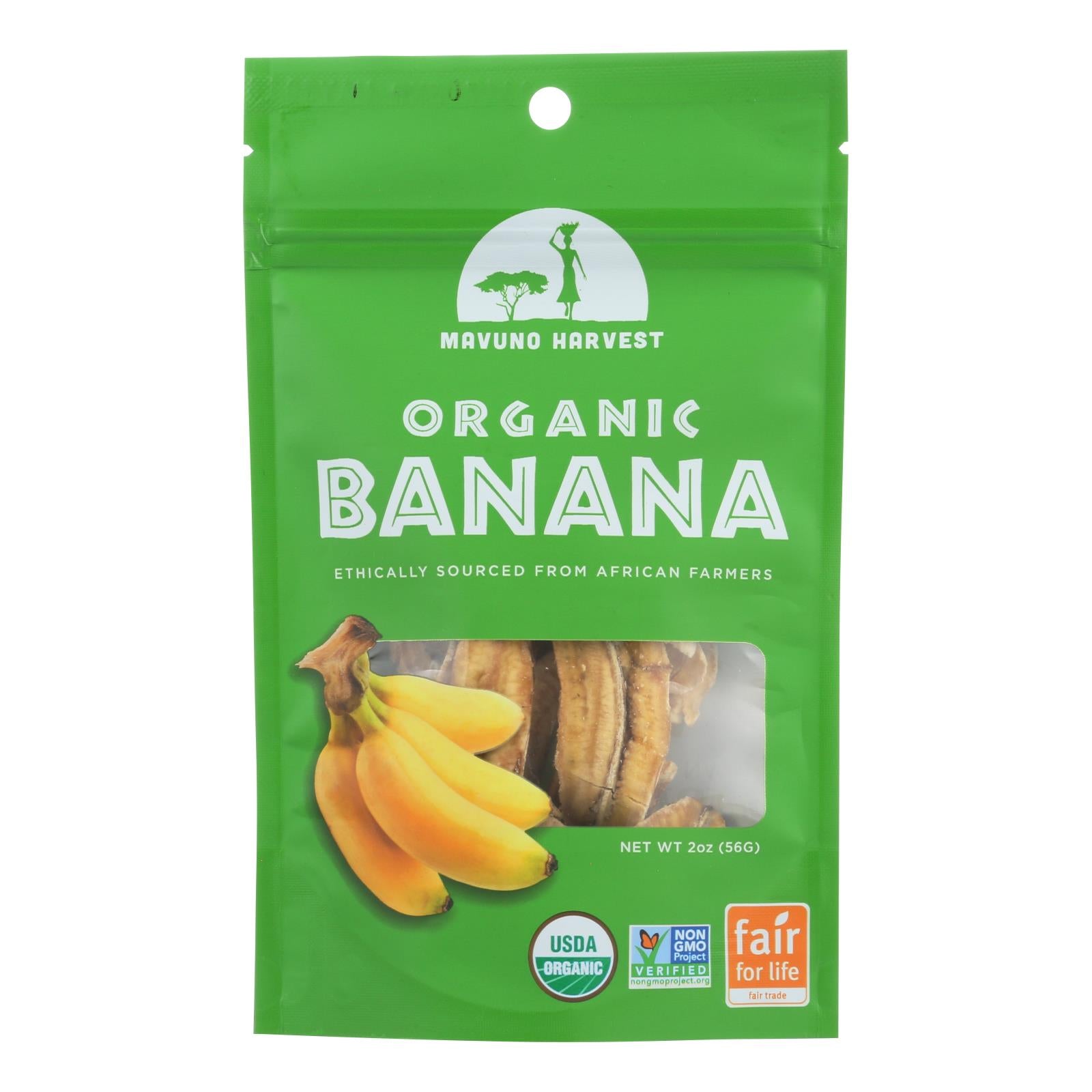 Mavuno Harvest Organic Gluten - Free Dried Banana - Case Of 6 - 2 Oz. - GreatEagleInc