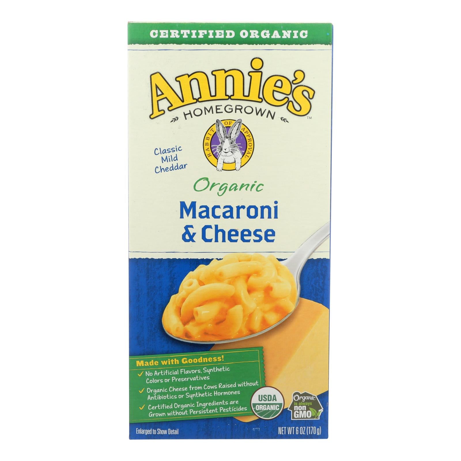 Annies Homegrown Macaroni And Cheese - Organic - Classic - 6 Oz - Case Of 12 - GreatEagleInc