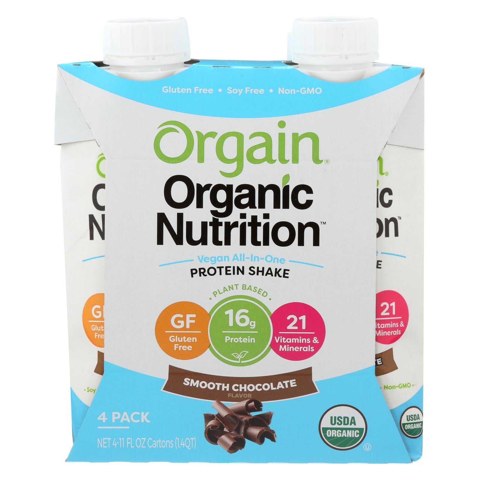 Orgain Organic Vegan Nutrition Shakes - Smooth Chocolate - Case Of 3 - 4/11 Fz - Home & Garden