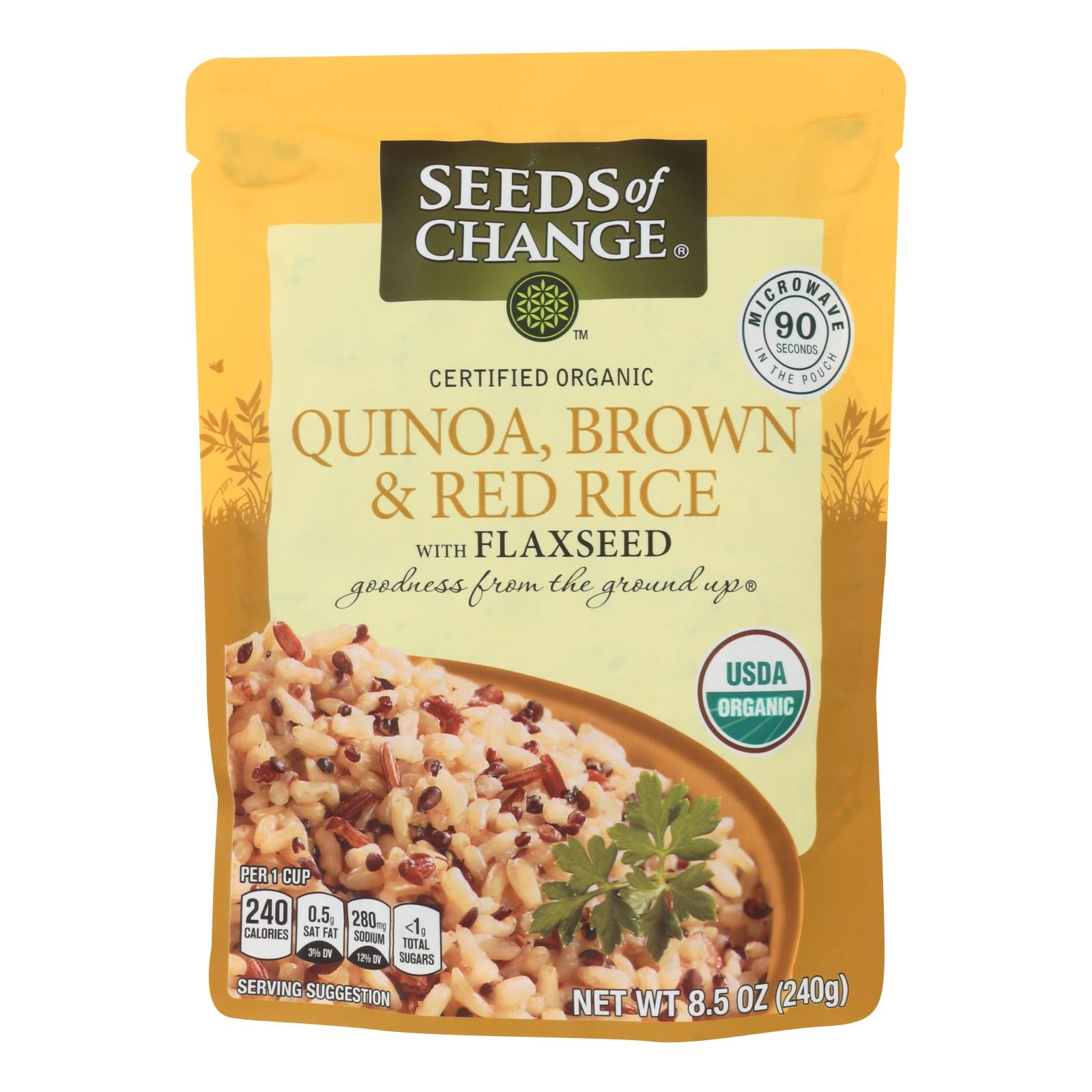 Seeds Of Change Organic Quinoa Brown And Red Rice With Flaxseed - Case Of 12 - 8.5 Oz - GreatEagleInc