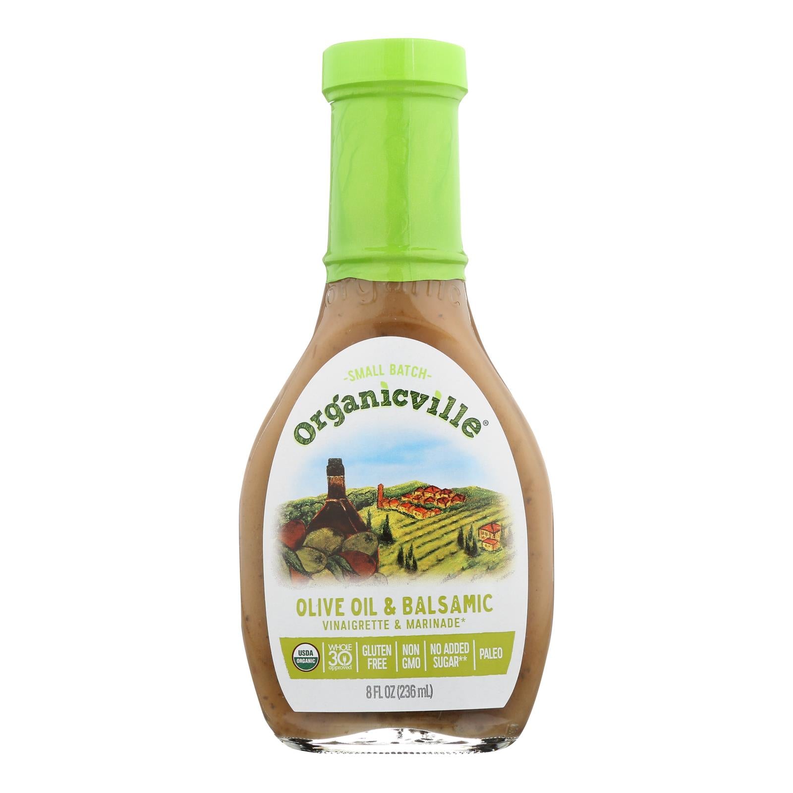 Organic Ville Organic Vinaigrette - Olive Oil And Balsamic - Case Of 6 - 8 Fl Oz. - GreatEagleInc