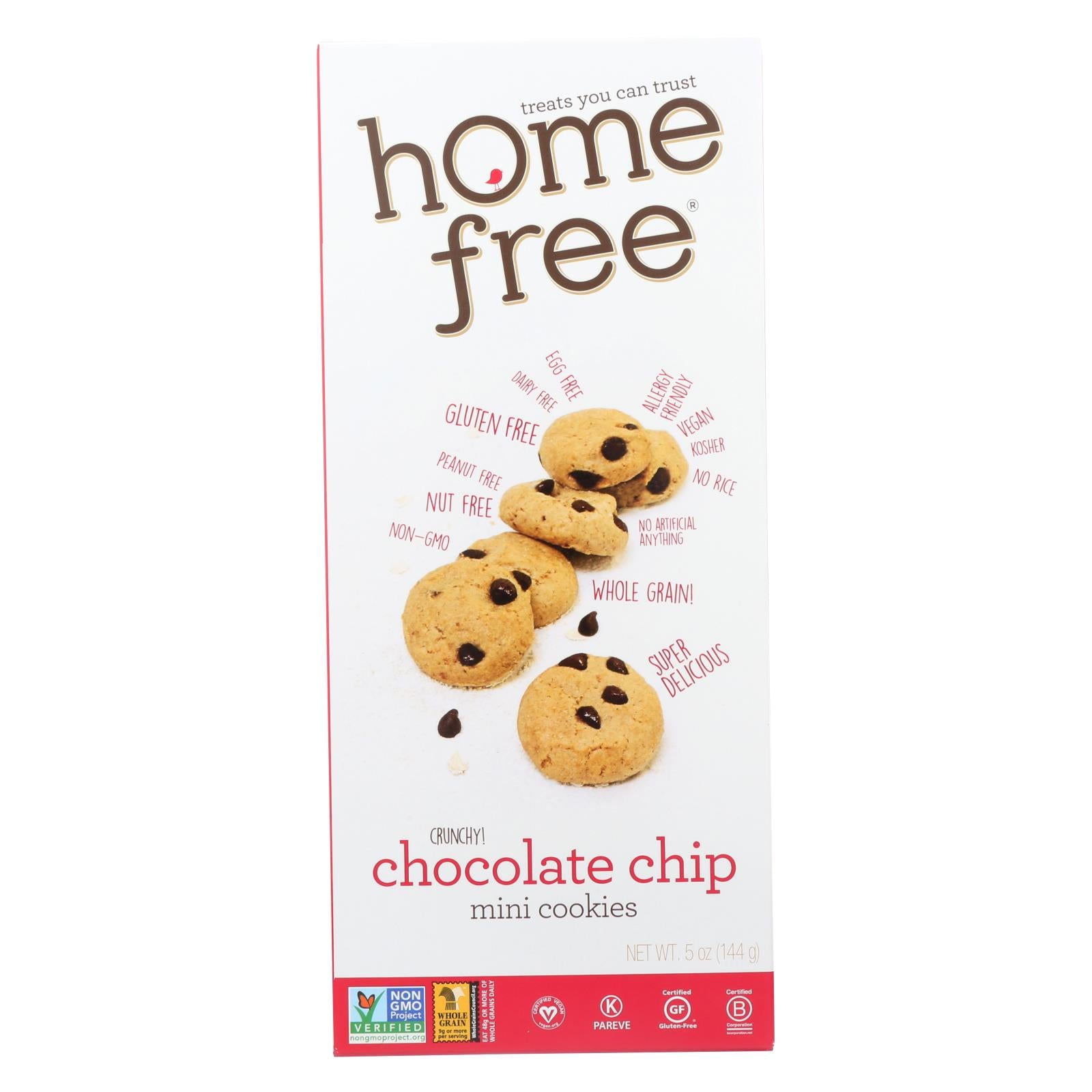 Homefree - Gluten Free Mini Cookies - Chocolate Chip - Case Of 6 - 5 Oz. - GreatEagleInc