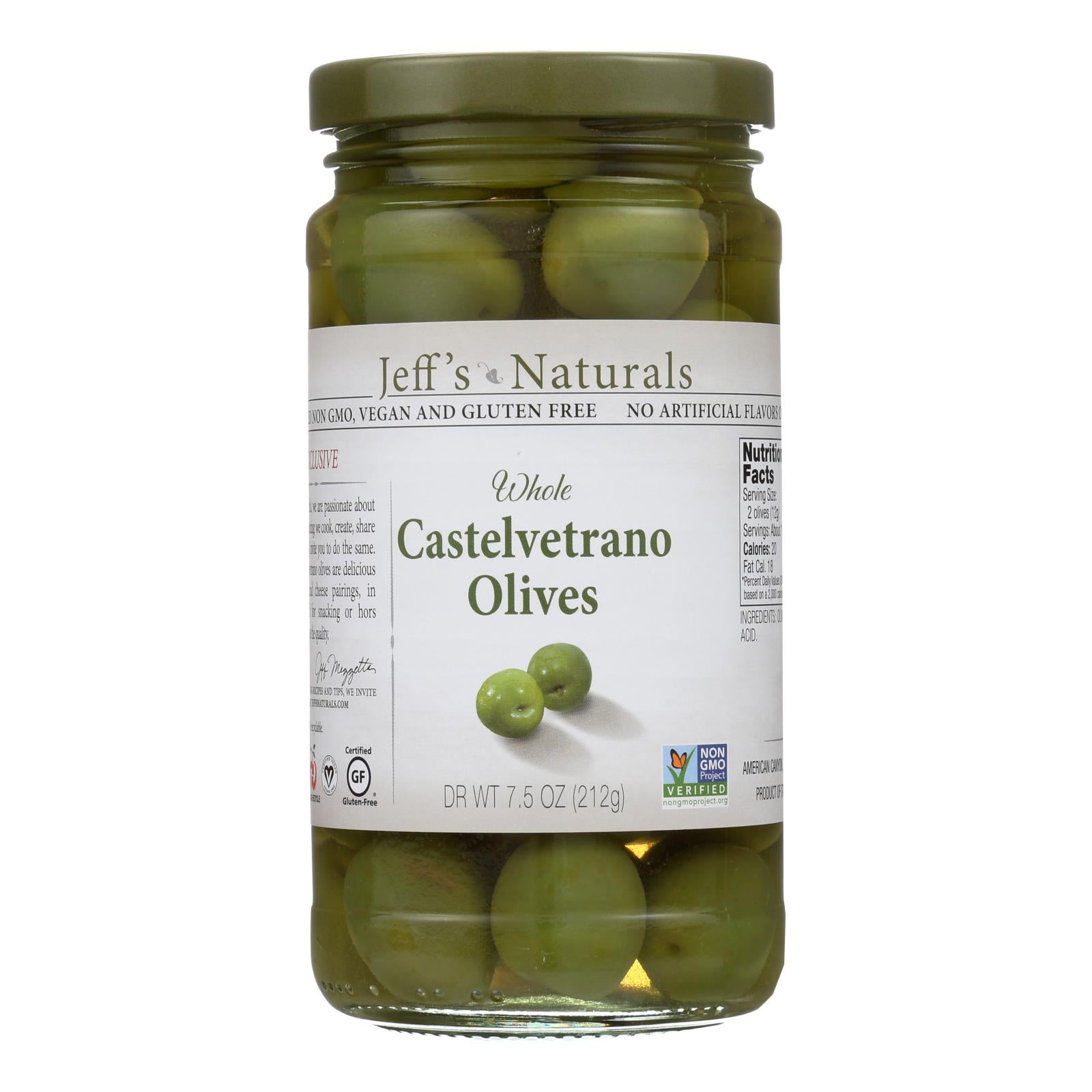 Jeff's Natural Jeff's Natural Castelvetrano Olives - Castelvetrano - Case Of 6 - 7.5 Oz. - GreatEagleInc