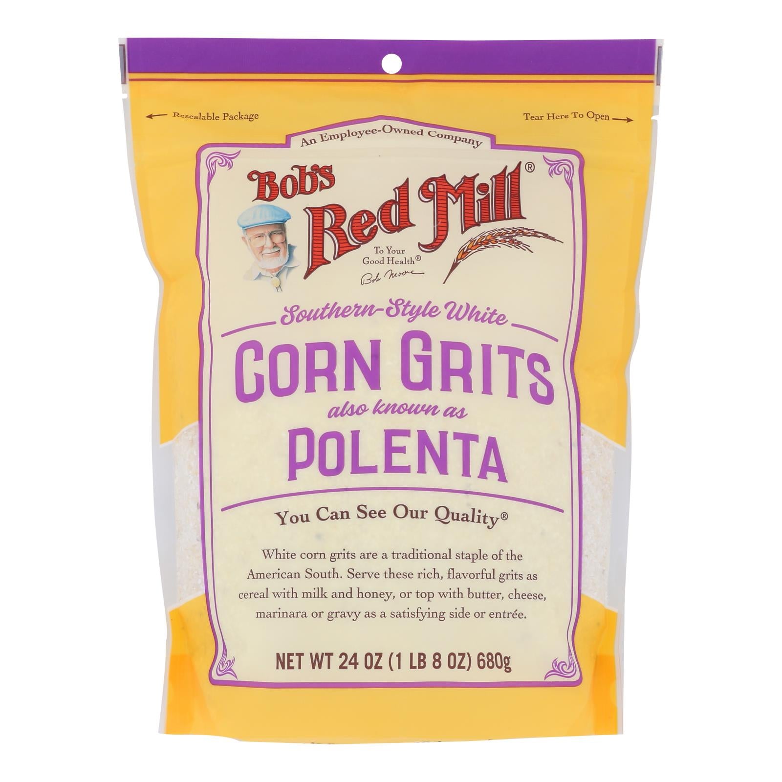 Bob's Red Mill - Grits White Corn - Case Of 4 - 24 Oz - GreatEagleInc