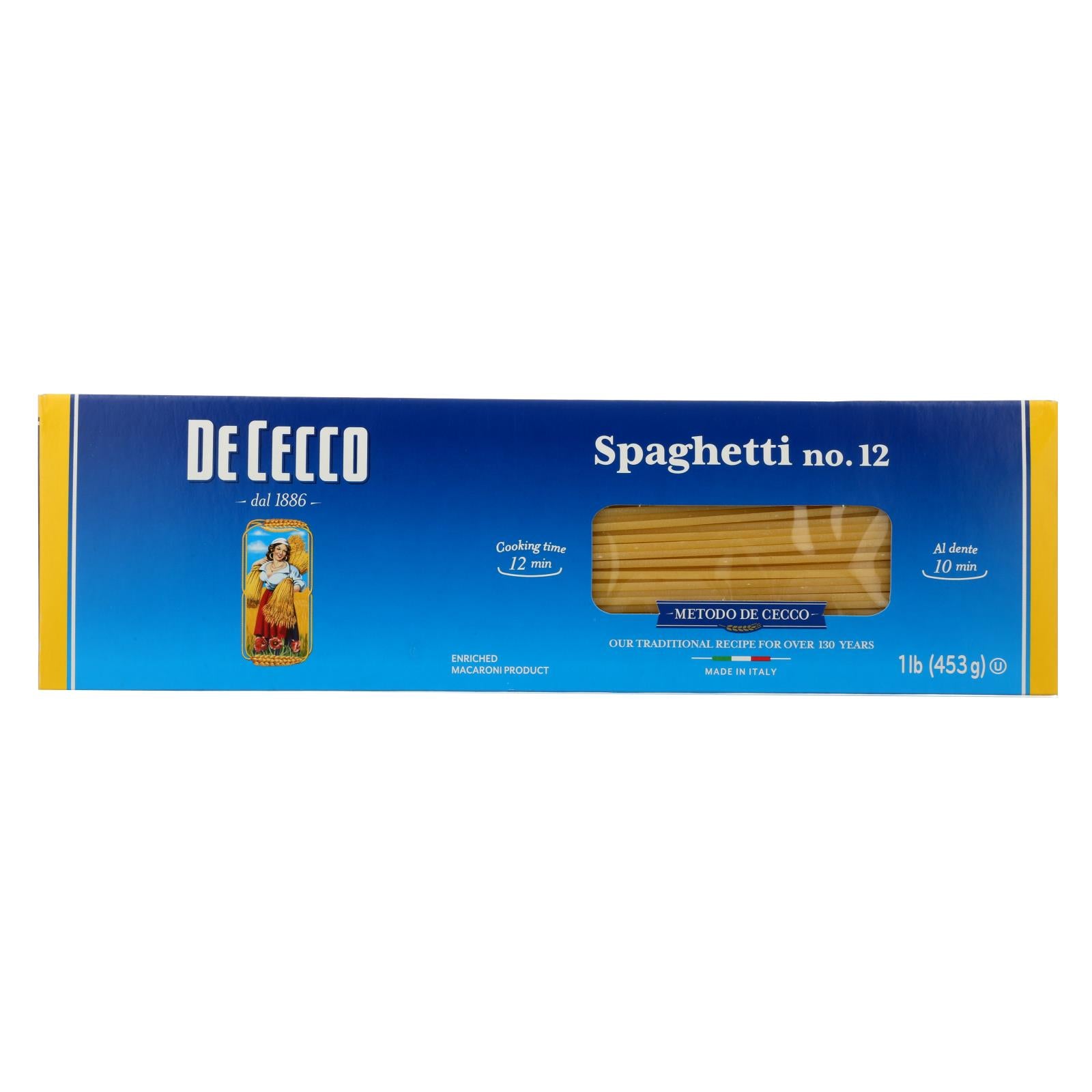 De Cecco Pasta - Spaghetti Pasta - Case Of 20 - 16 Oz. - GreatEagleInc