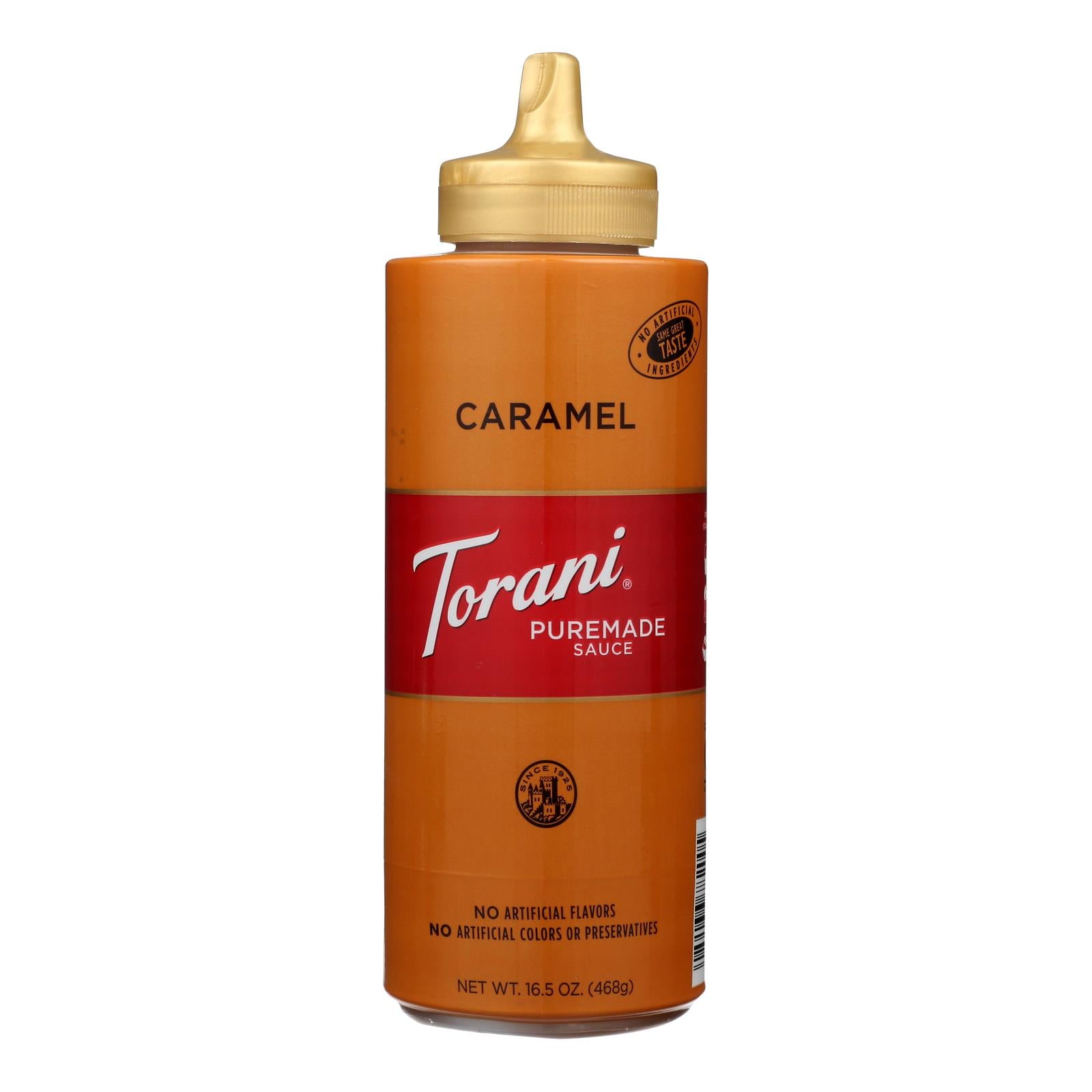 Torani, Caramel Sauce, Authentic Coffeehouse - Case Of 4 - 16.5 Oz - GreatEagleInc