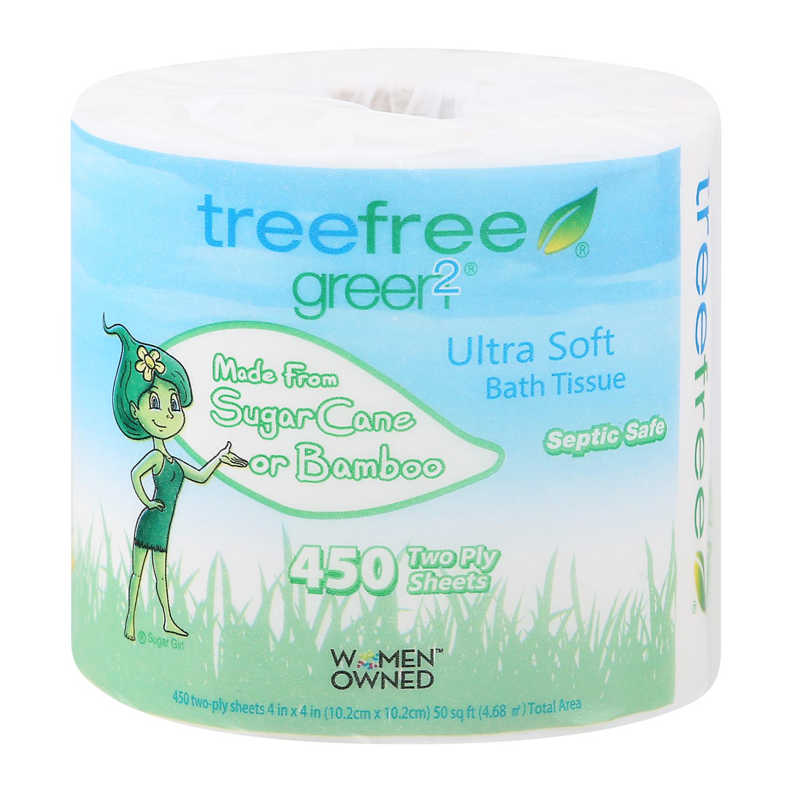 Green 2 - Bath Tissue 450 Sht 2ply - Case Of 24 - 1 Roll - GreatEagleInc