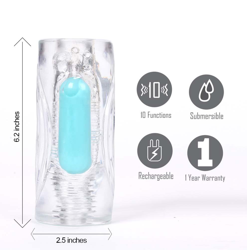 Aster Clear Stroker W/ Rechargeable Bullet - Adult Products