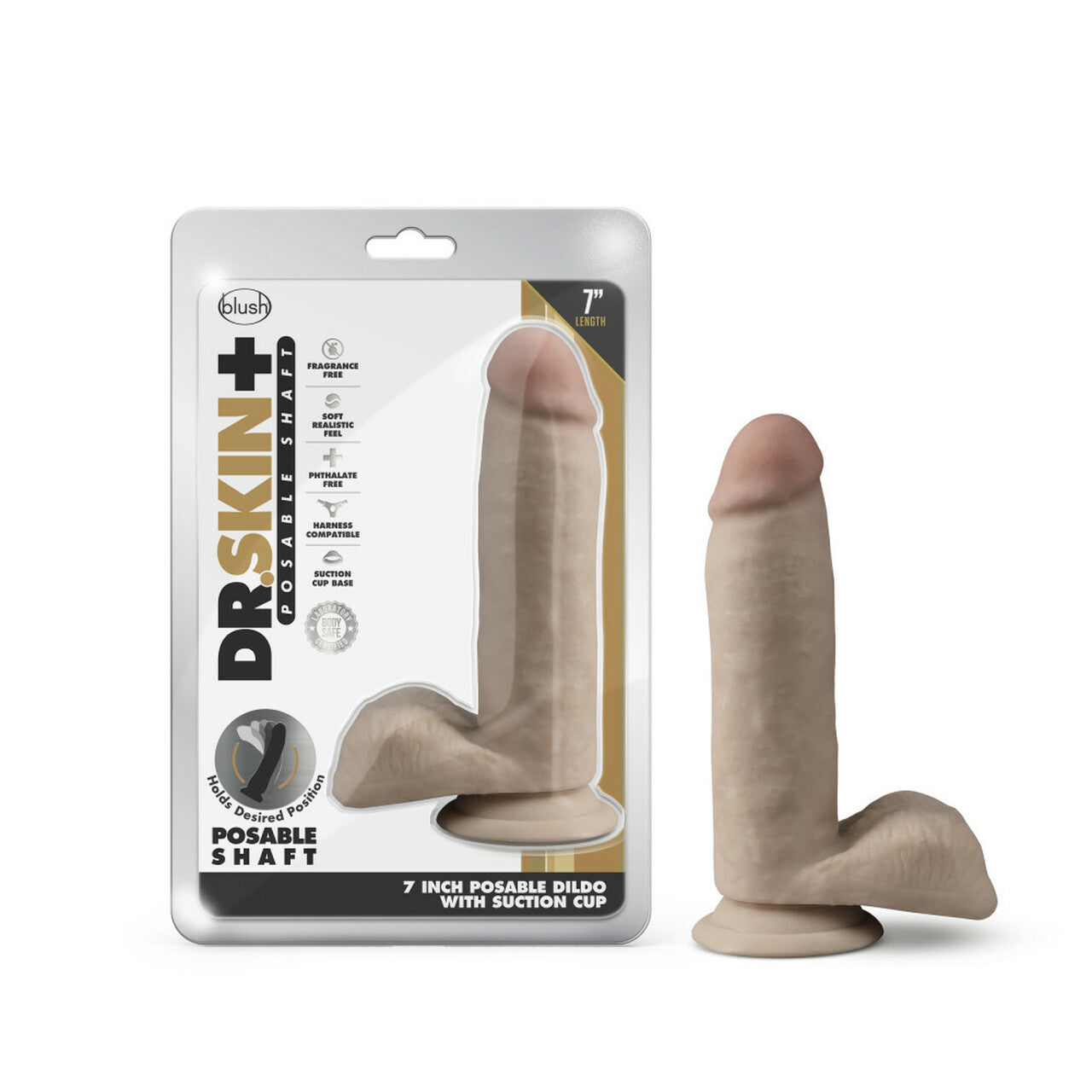 Dr. Skin Plus 7in Poseable Girthy Dildo - GreatEagleInc