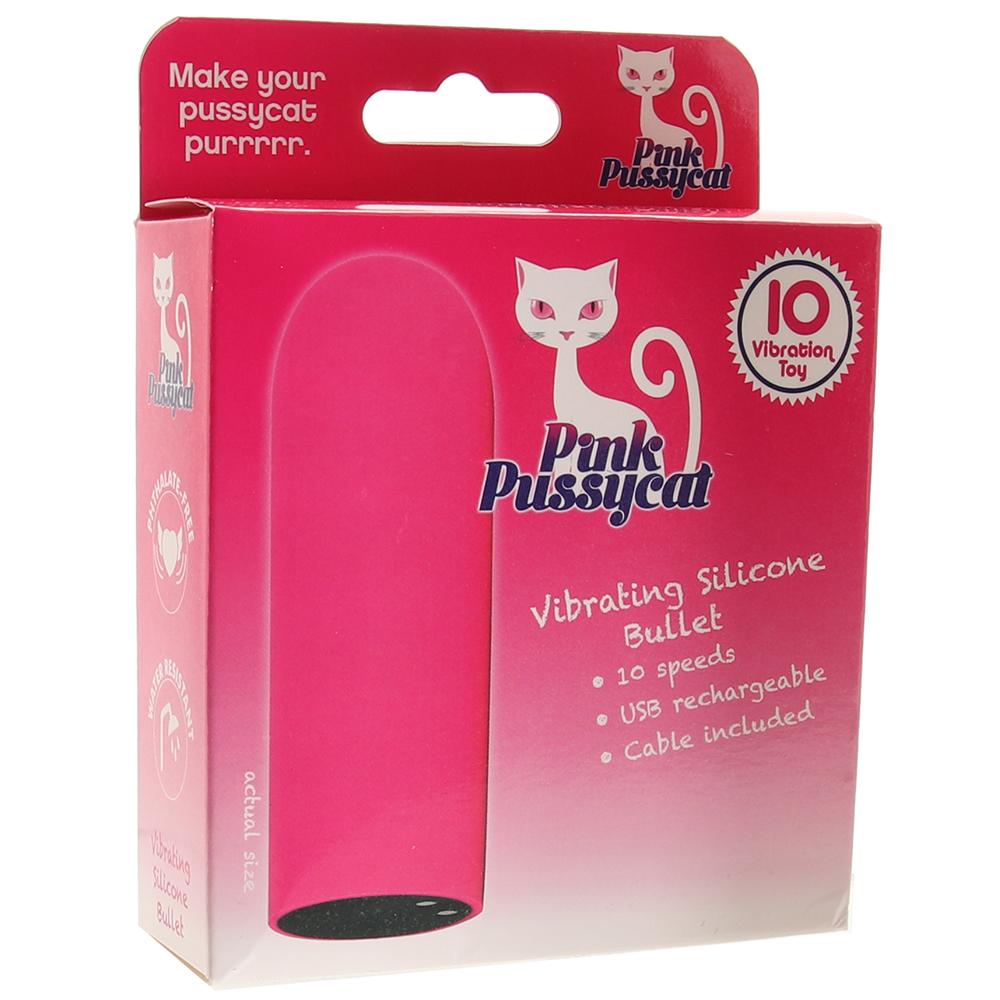 Pink Pussycat Silicone Bullet Vibrating - GreatEagleInc