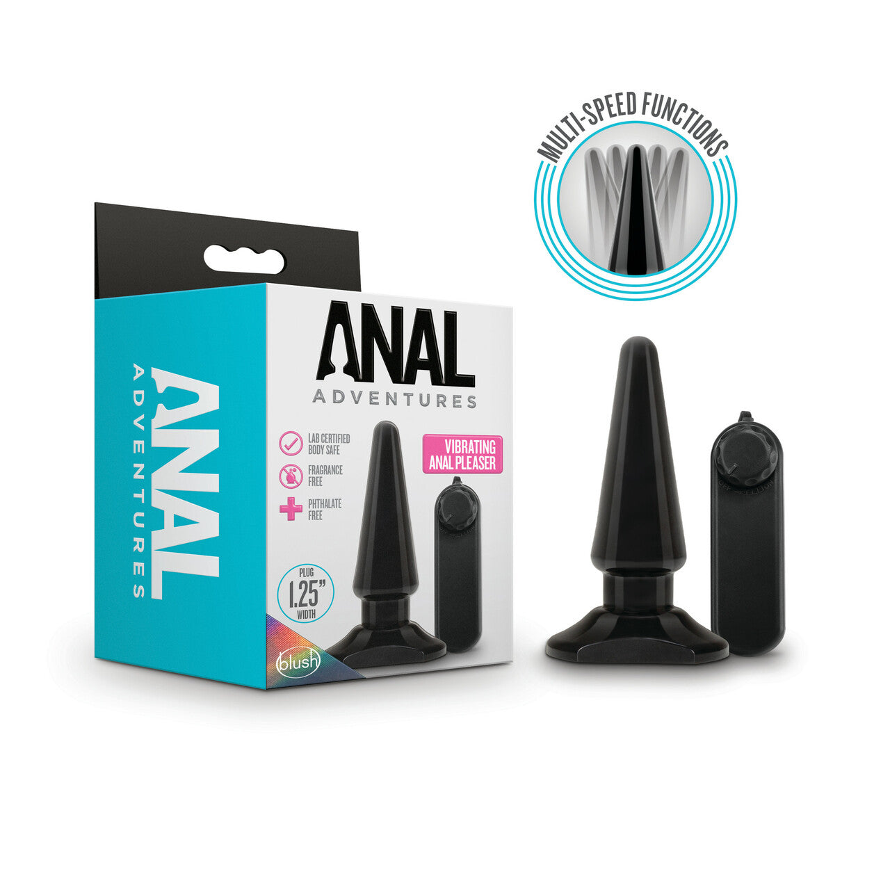 Anal Adventures Basic Vibrating Anal Pleaser Black - GreatEagleInc