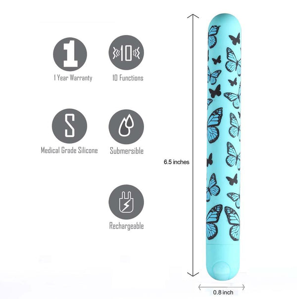 Monarch Butterfly Pattern Long Rechargeable Bullet Default Title