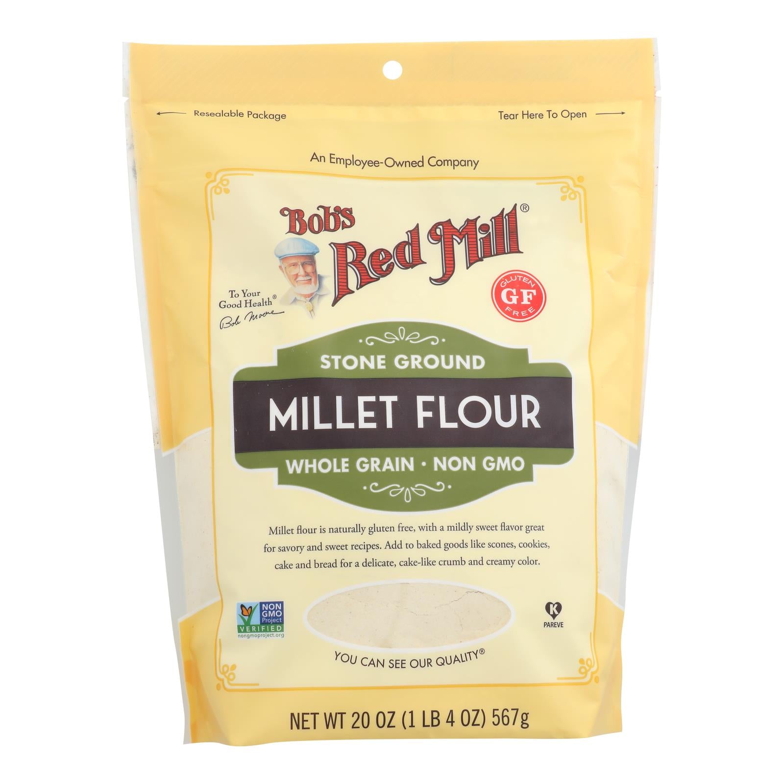 Bob's Red Mill - Millet Flour Gluten Free - Case Of 4 - 20 Oz - GreatEagleInc