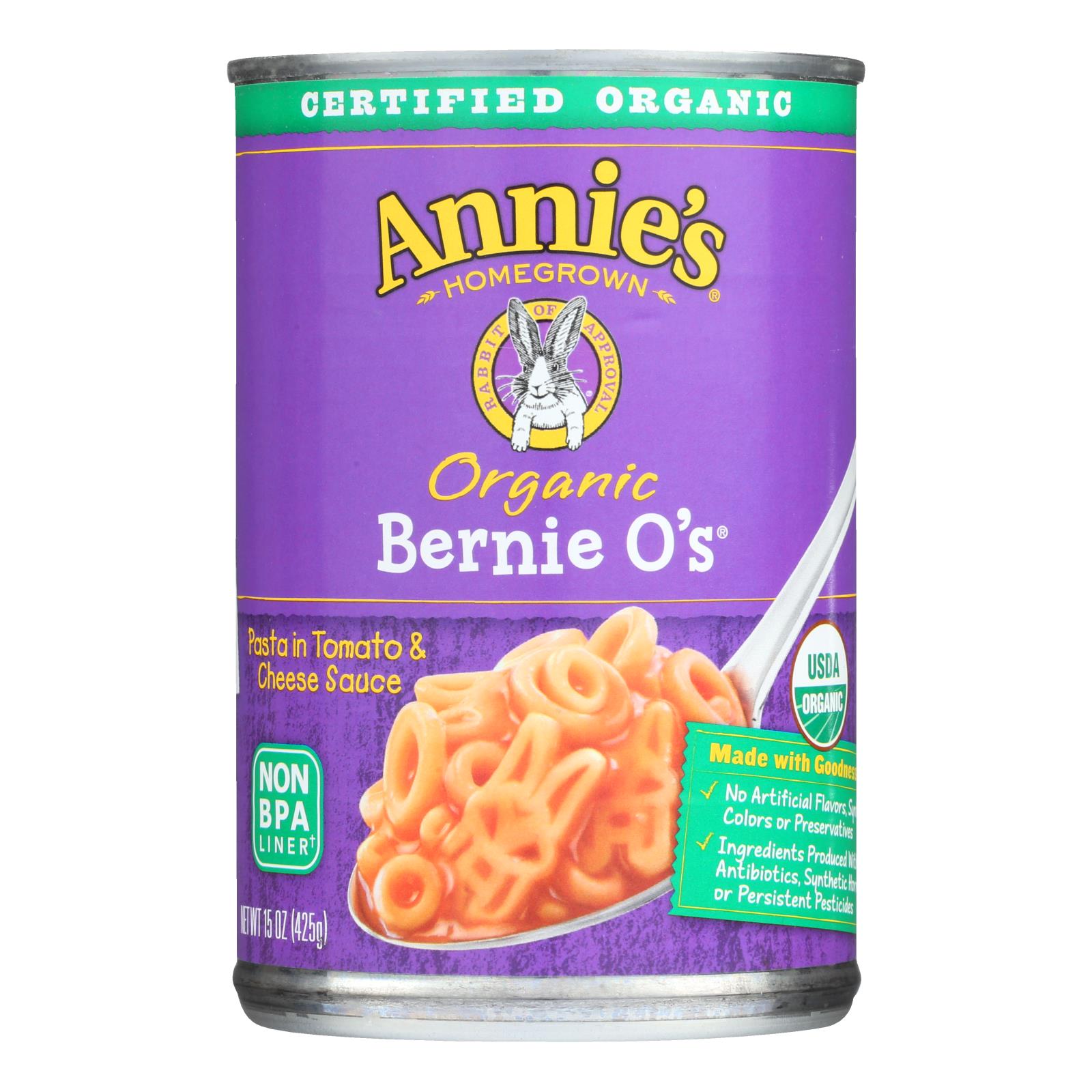 Annie's Homegrown Organic Bernie O?s Pasta In Tomato And Cheese Sauce - Case Of 12 - 15 Oz. - GreatEagleInc
