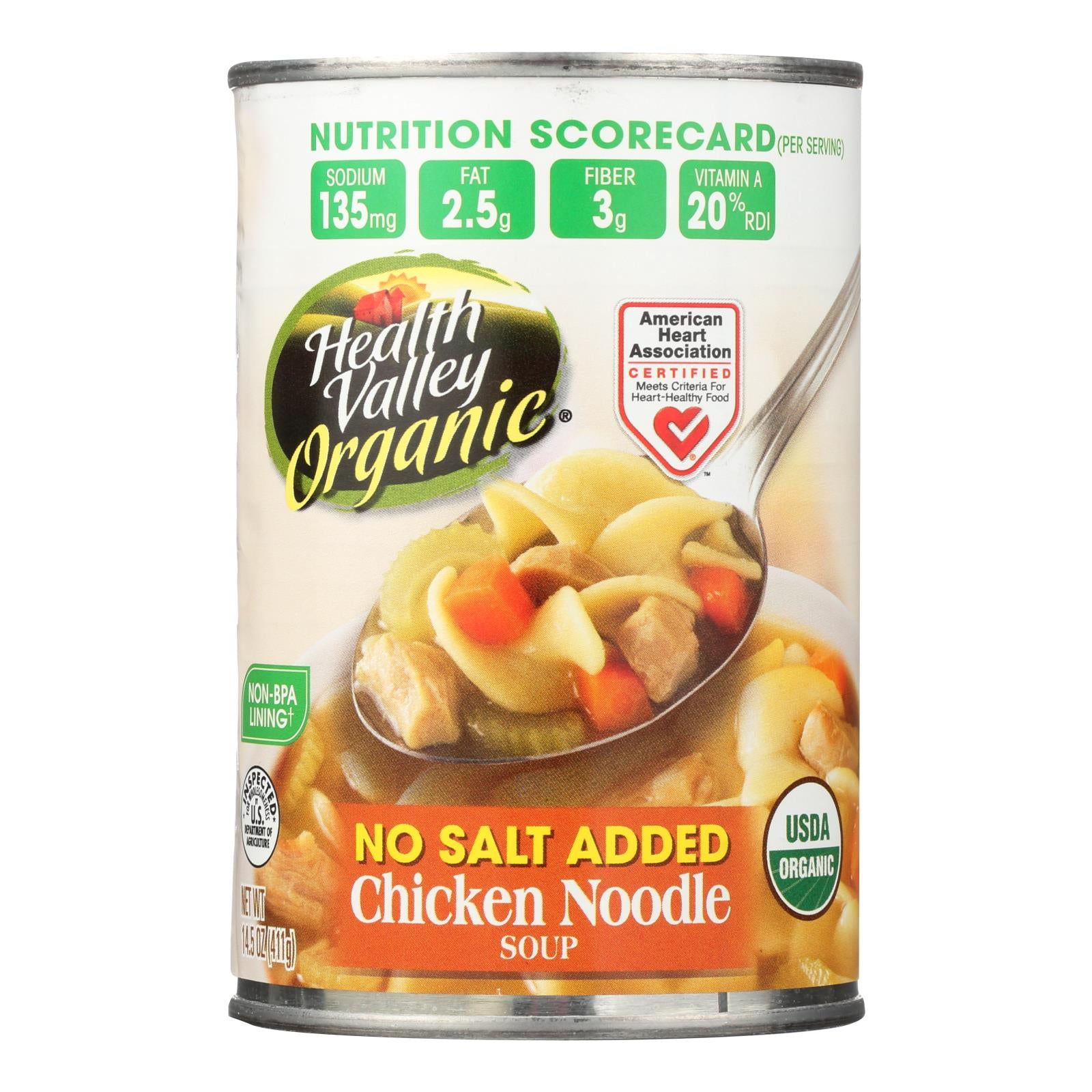 Health Valley Organic Soup - Chicken Noodle No Salt Added - Case Of 12 - 14.5 Oz. - GreatEagleInc