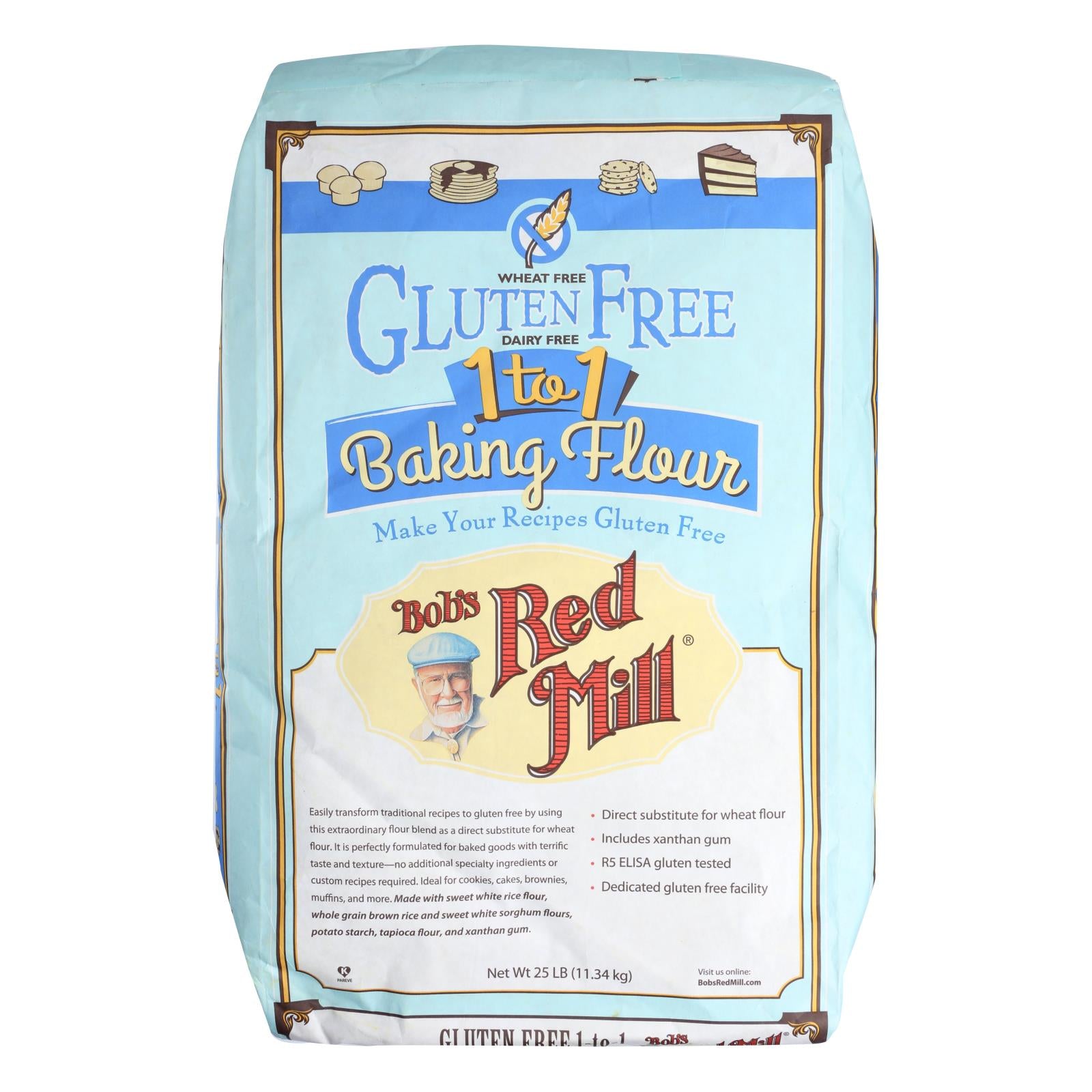 Bob's Red Mill Gluten Free 1to1 Baking Flour - Single Bulk Item - 25lb - GreatEagleInc
