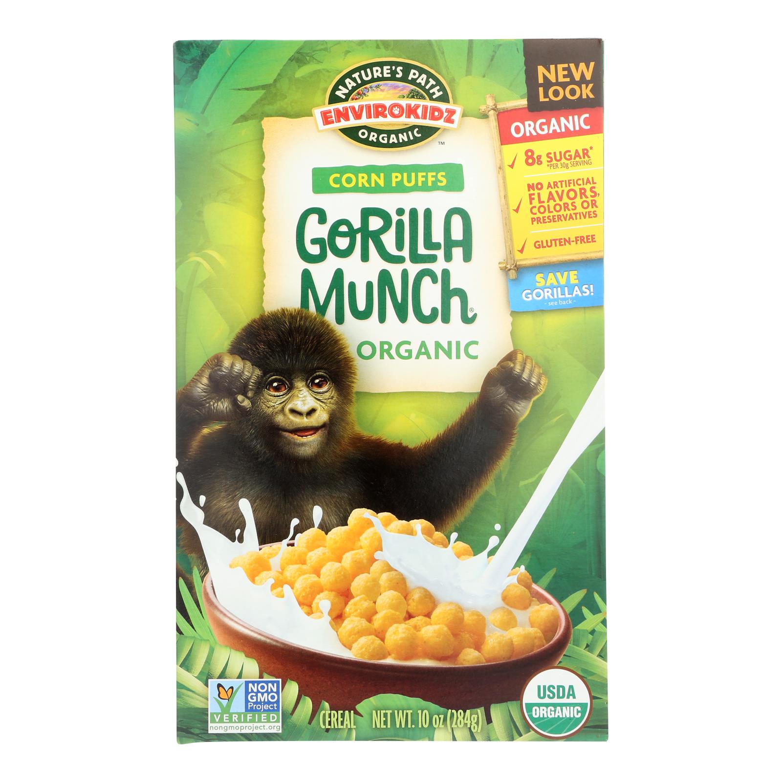 Envirokidz - Organic Corn Puff - Gorilla Munch - Case Of 12 - 10 Oz. - GreatEagleInc