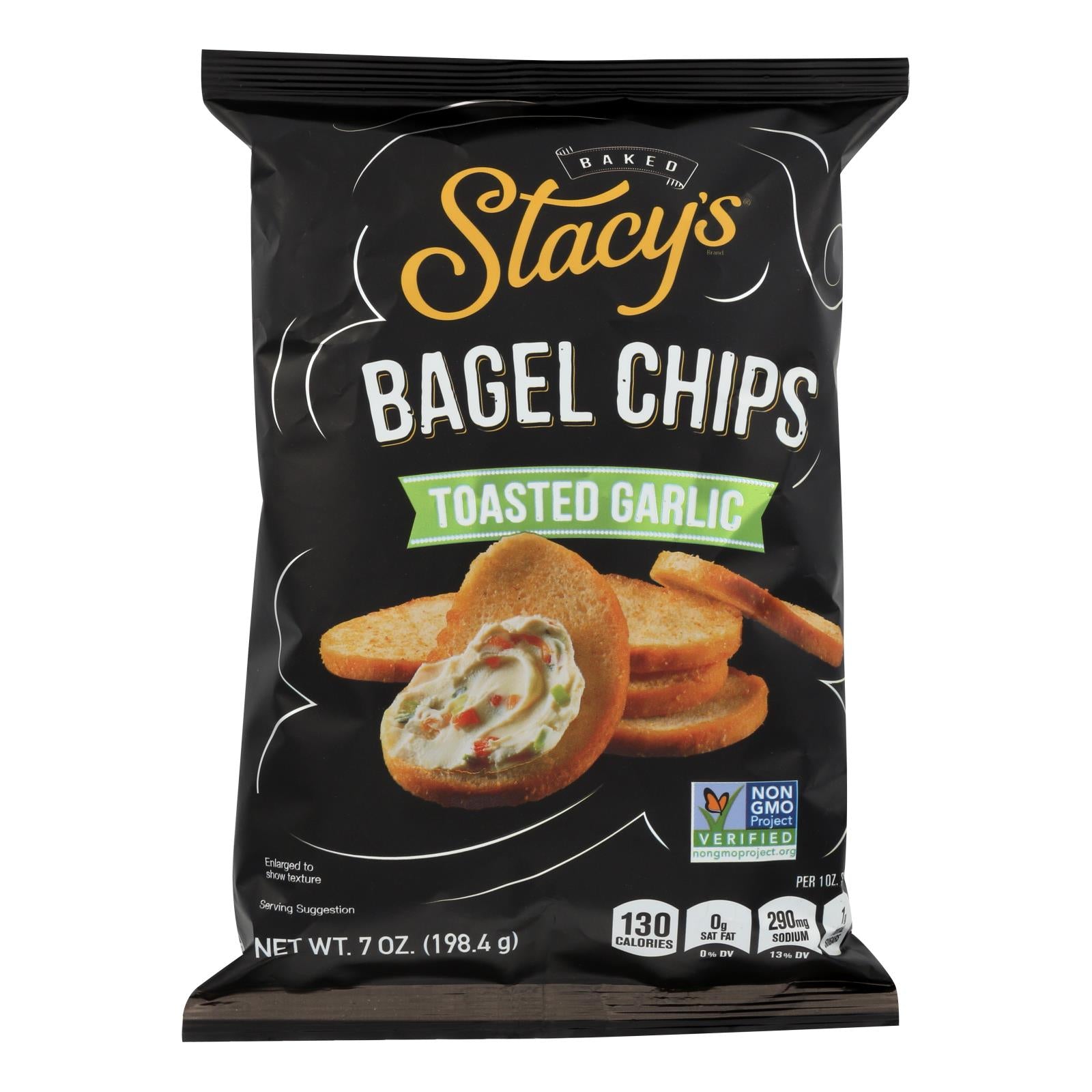 Stacy's Pita Chips Bagel Chips - Toastd Garlic - Case Of 12 - 7 Oz - GreatEagleInc