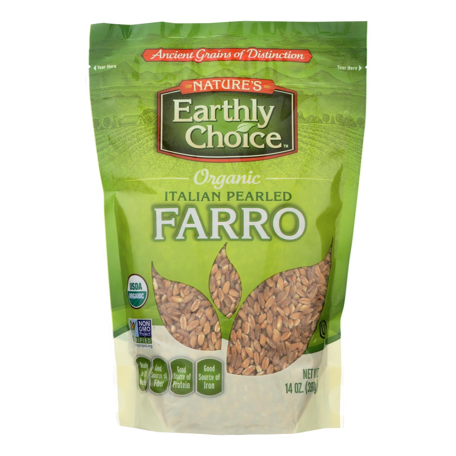 Nature's Earthly Choice Pearled Farro - Italian - Case Of 6 - 14 Oz. - GreatEagleInc