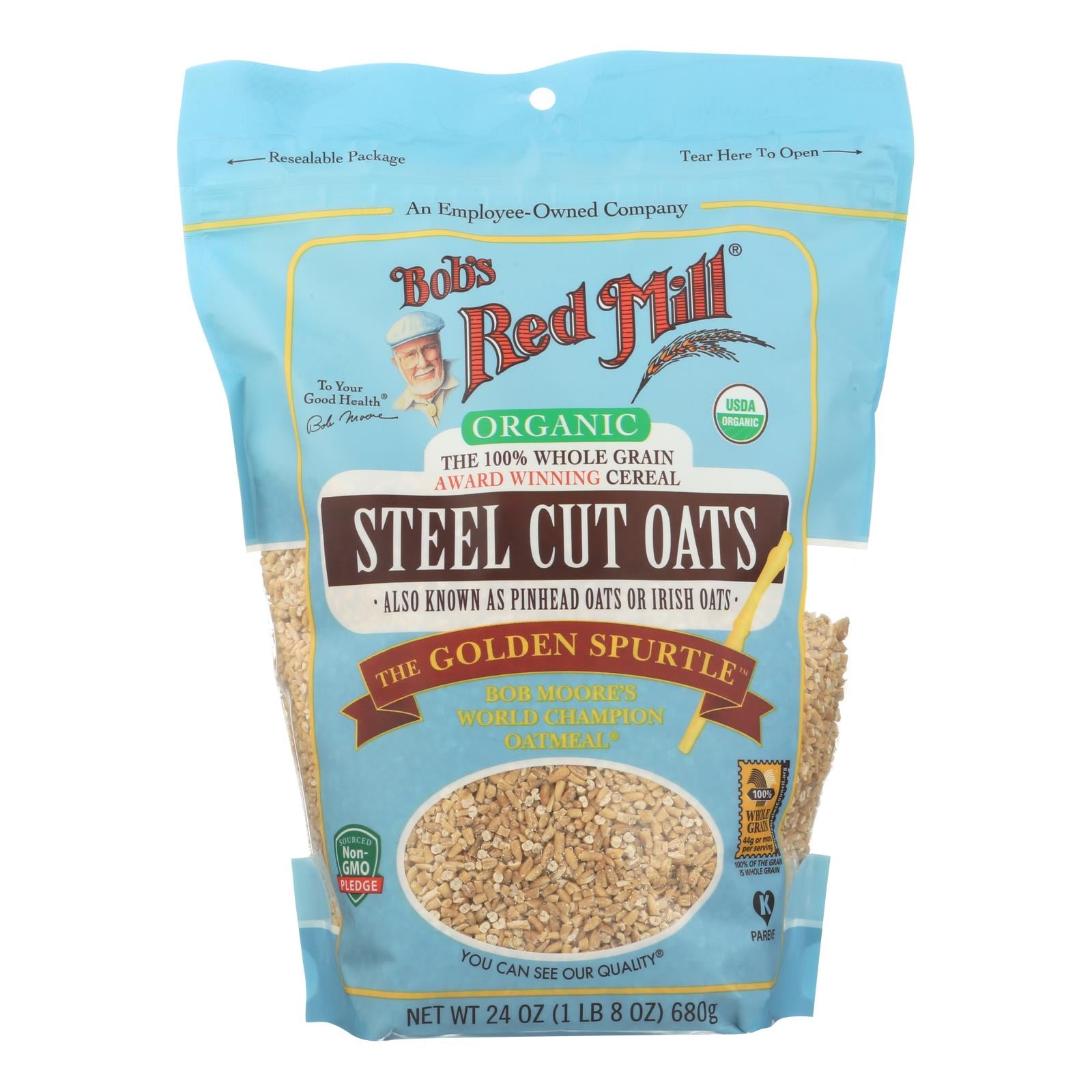Bob's Red Mill - Oats - Organic Steel Cut Oats - Case Of 4 - 24 Oz. - GreatEagleInc