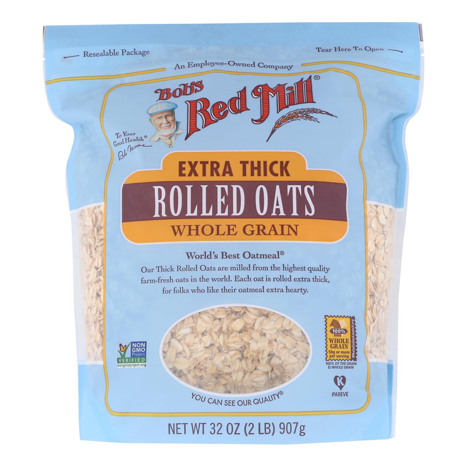 Bob's Red Mill - Rolled Oats - Extra Thick - Case Of 4-32 Oz. - GreatEagleInc