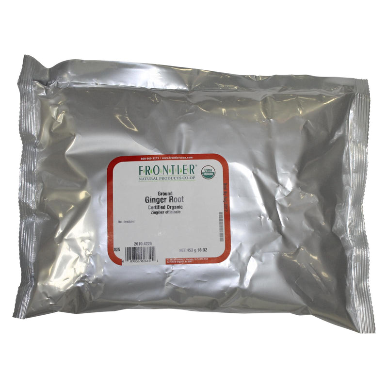 Frontier Herb Ginger Root Organic Powder Ground - Single Bulk Item - 1lb