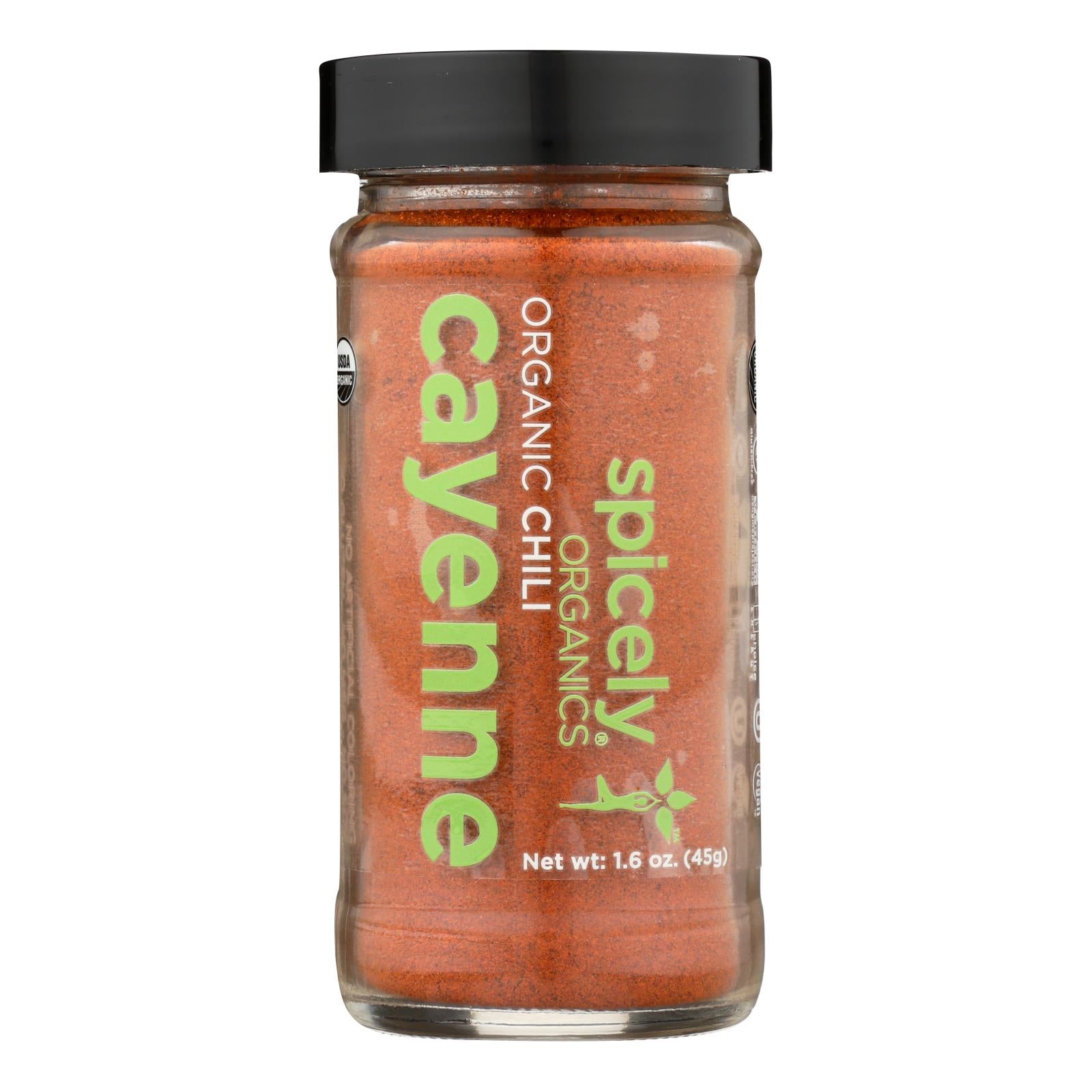 Spicely Organics - Organic Cayenne Pepper - Case Of 3 - 1.6 Oz. - GreatEagleInc