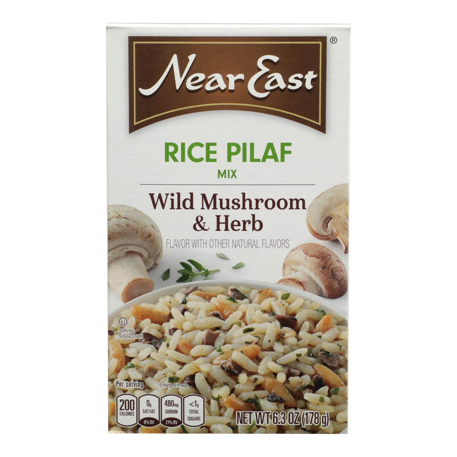 Near East Rice Pilaf Mix - Mushrooms And Herbs - Case Of 12 - 6.3 Oz. - GreatEagleInc