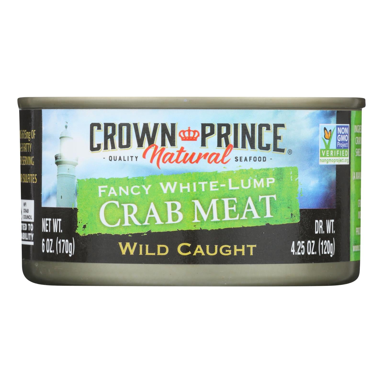 Crown Prince Crab Meat - Fancy White Lump - Case Of 12 - 6 Oz. - GreatEagleInc