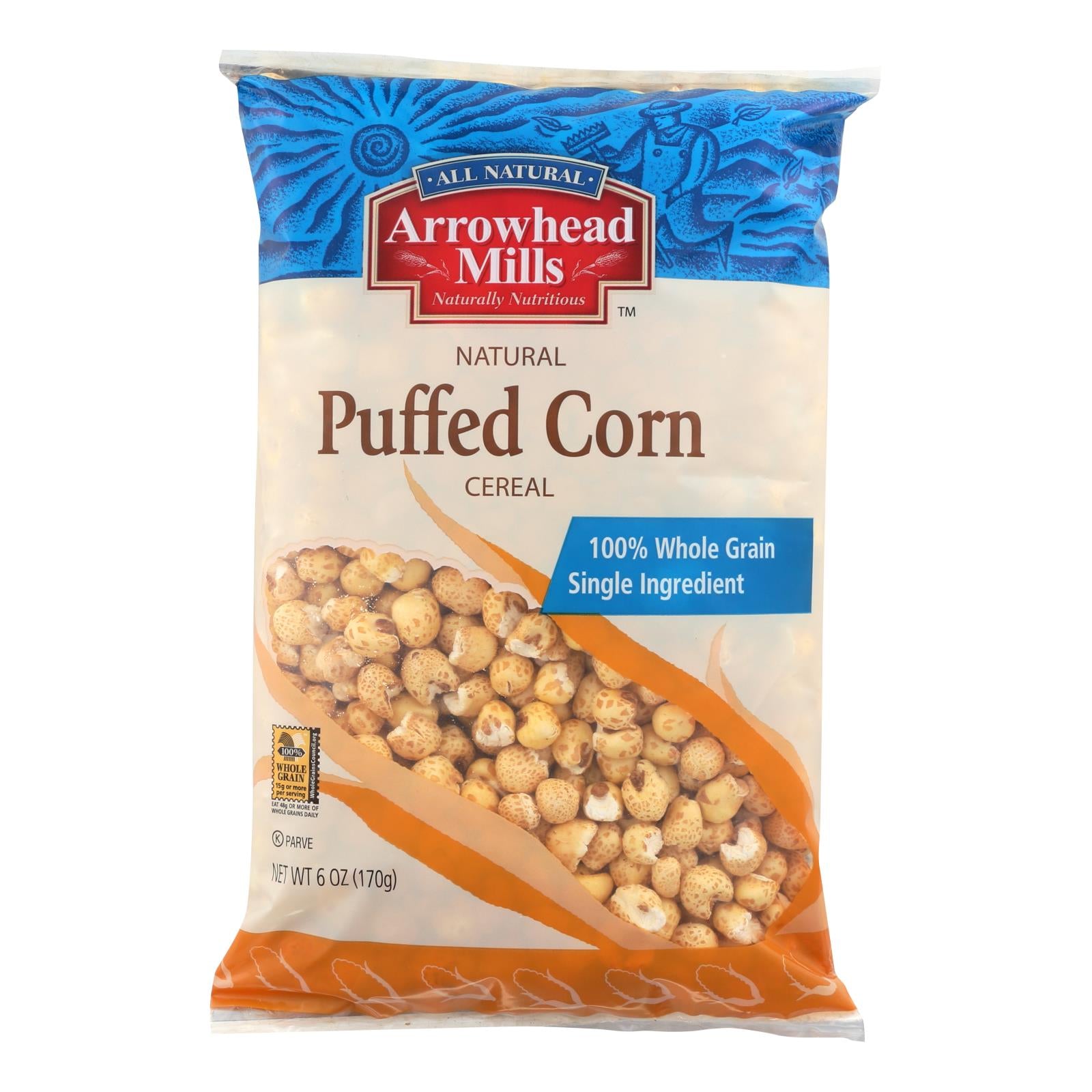 Arrowhead Mills - All Natural Puffed Corn Cereal - Case Of 12 - 6 Oz. - GreatEagleInc