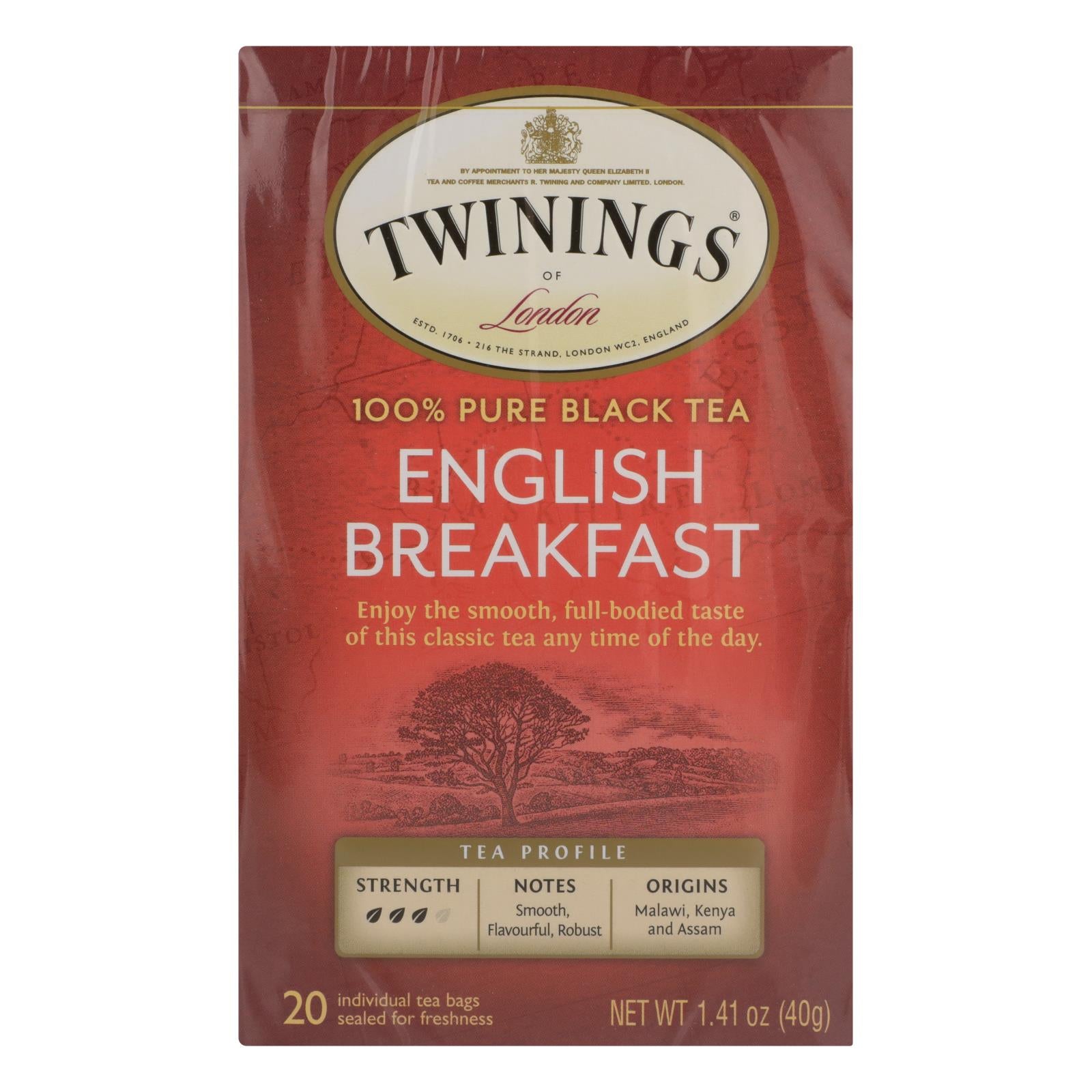 Twinings Tea English Breakfast Tea - Black Tea - Case Of 6 - 20 Bags - Eco-Friendly Home & Grocery