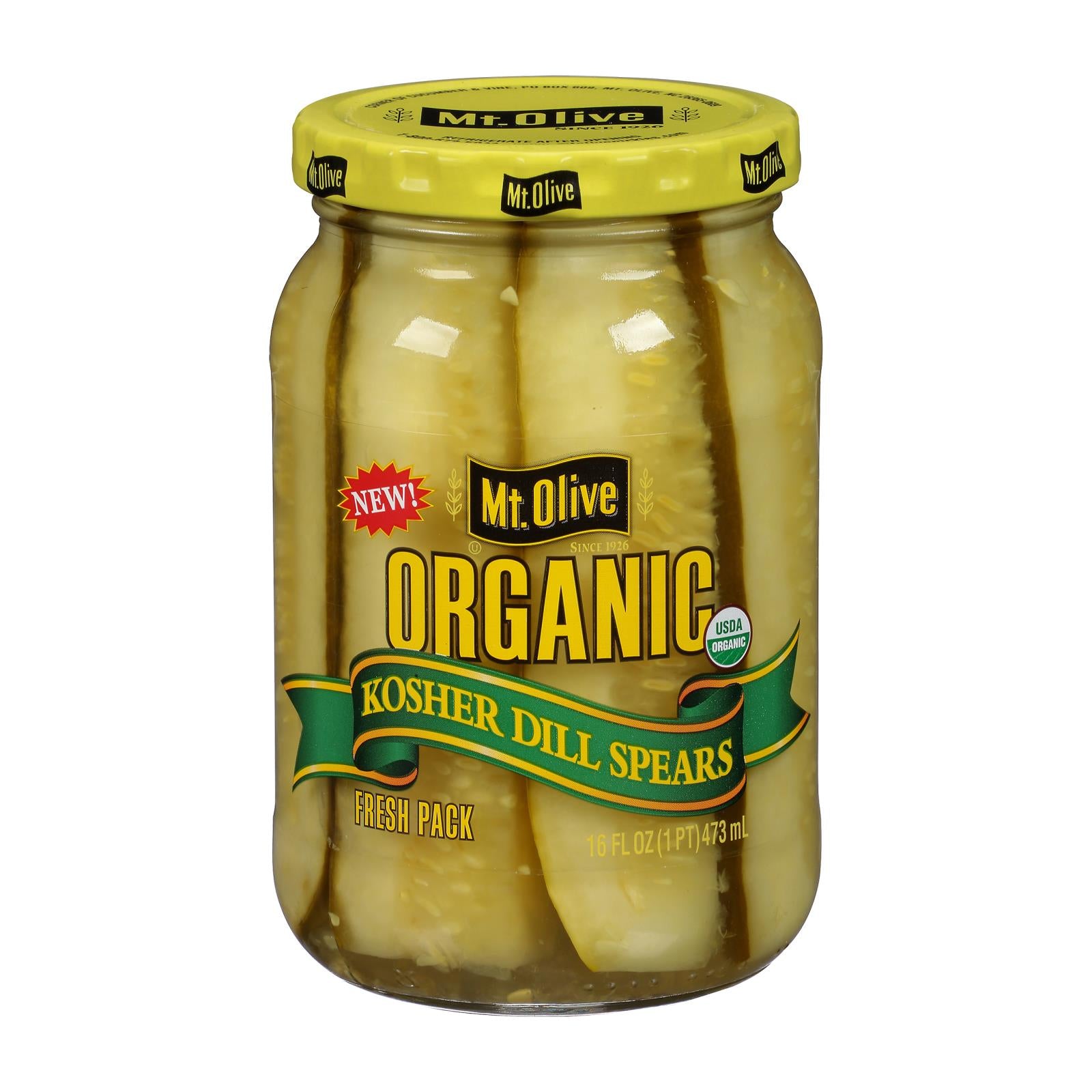 Mt Olive Pickle Co Organic Kosher Dill Spears - Case Of 6 - 16 Fz - GreatEagleInc