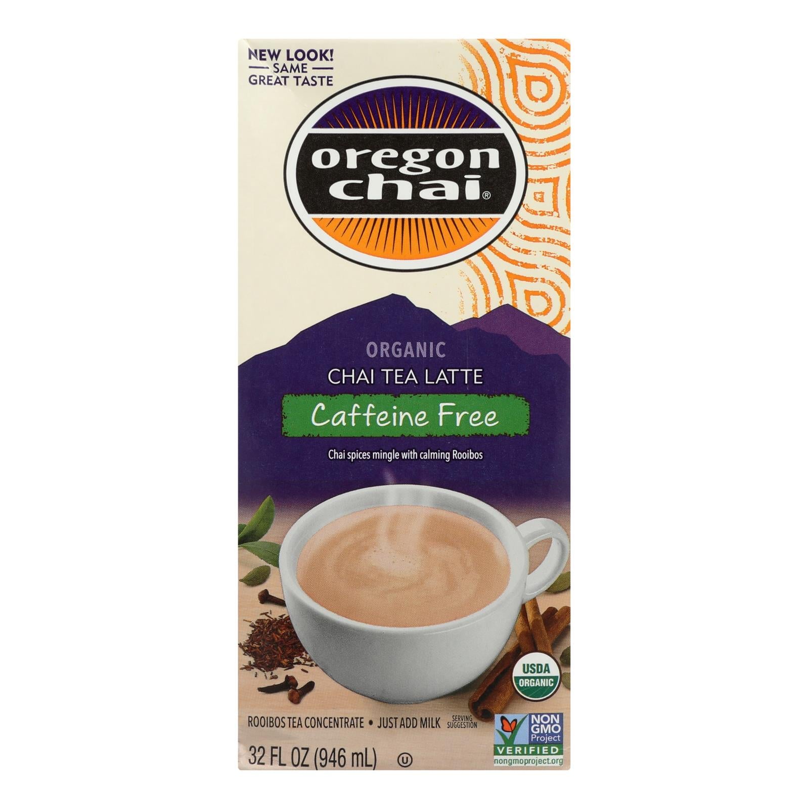 Oregon Chai Tea Latte Concentrate - Caffeine Free - Case Of 6 - 32 Fl Oz. - GreatEagleInc