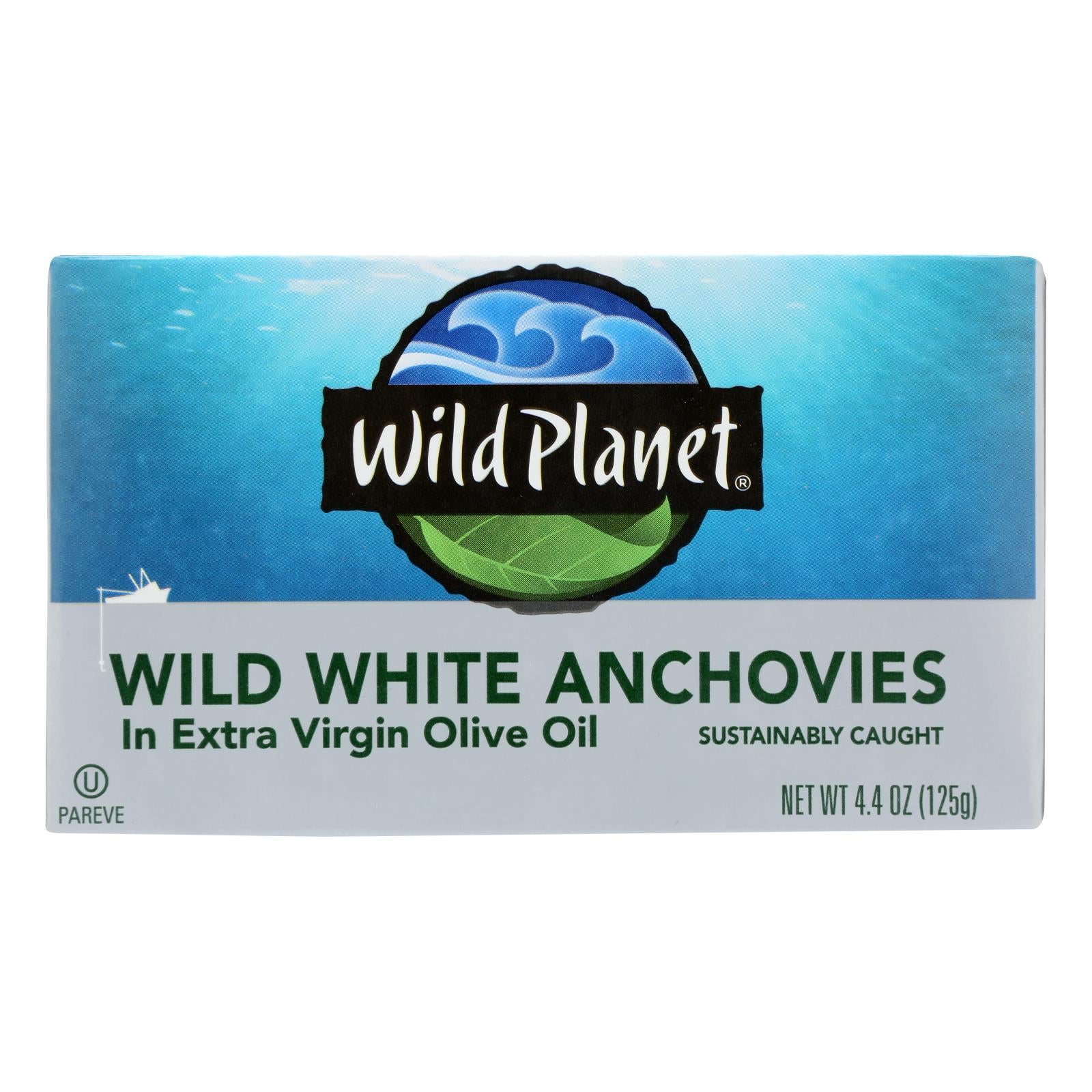 Wild Planet White Anchovies In Extra Virgin Olive Oil - Case Of 12 - 4.4 Oz - GreatEagleInc