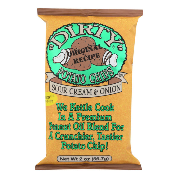Dirty Chips - Potato Chips - Sour Cream And Onion - Case Of 25 - 2 Oz. - GreatEagleInc