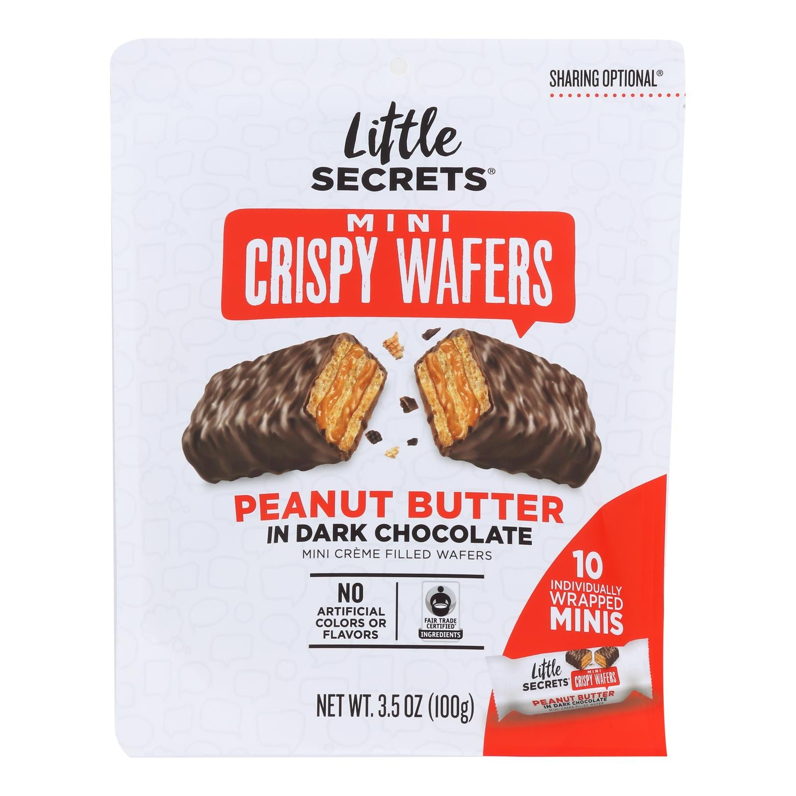 Little Secrets - Crispy Wafrs Dark Chocolate Pb - Case Of 6-3.5 Oz - GreatEagleInc