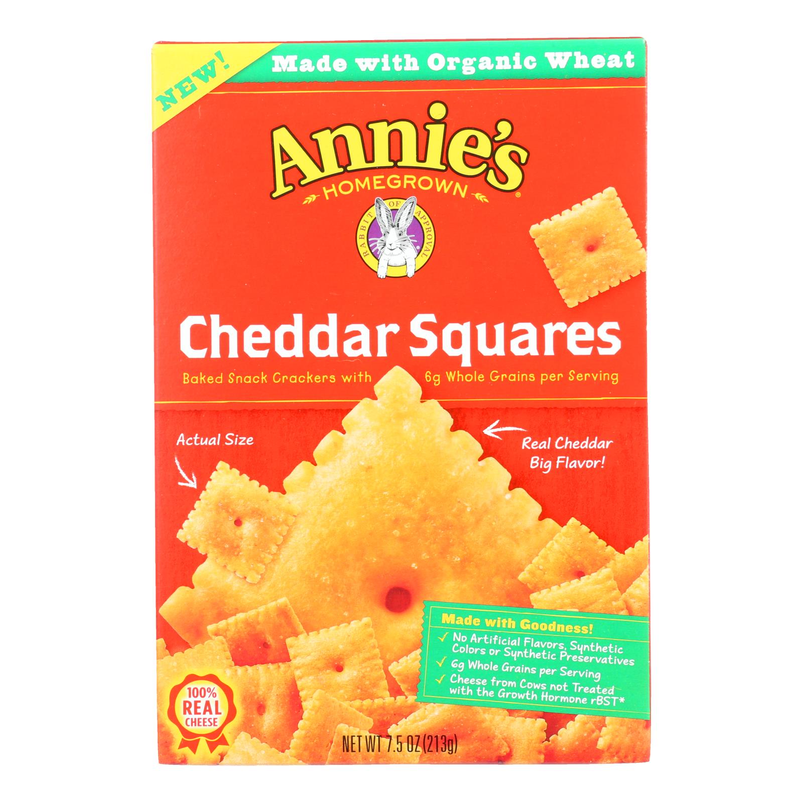 Annie's Homegrown - Cracker  Chedder Sqrs - Case Of 12-7.5 Oz. - GreatEagleInc