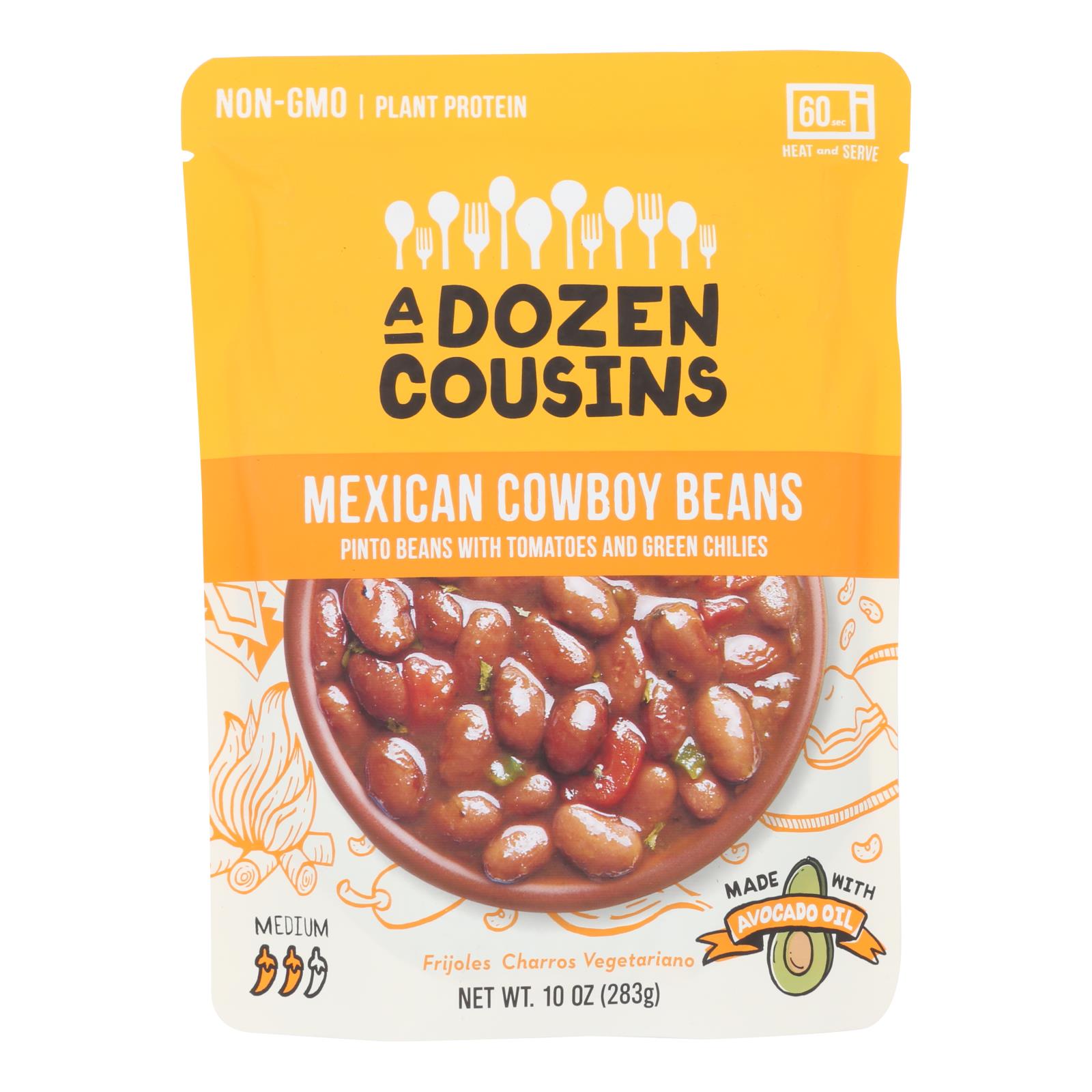 A Dozen Cousins - Ready To Eat Beans - Mexican Pinto - Case Of 6 - 10 Oz. - GreatEagleInc