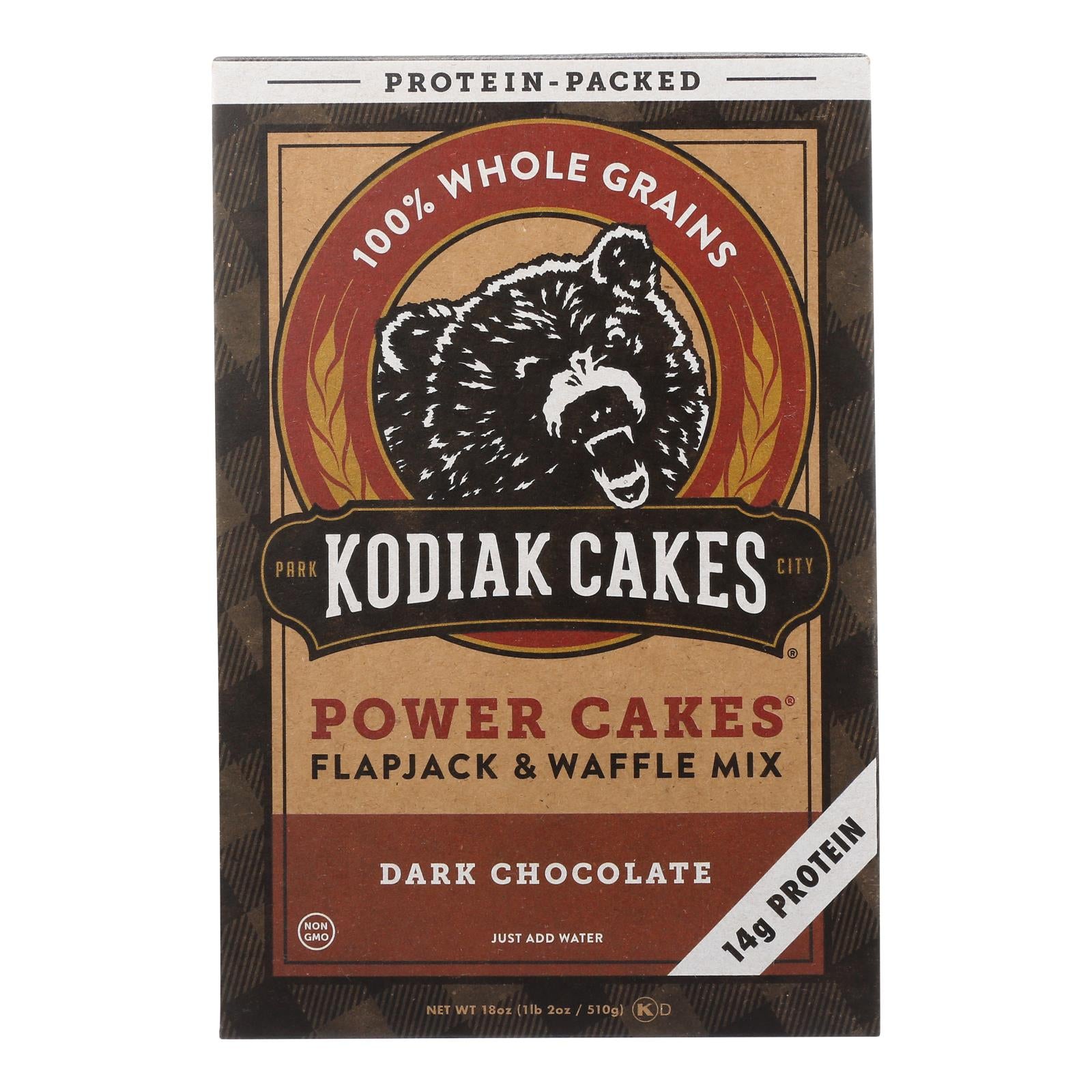 Kodiak Cakes Power Cakes Dark Chocolate Flapjack And Waffle Mix  - Case Of 6 - 18 Oz - GreatEagleInc